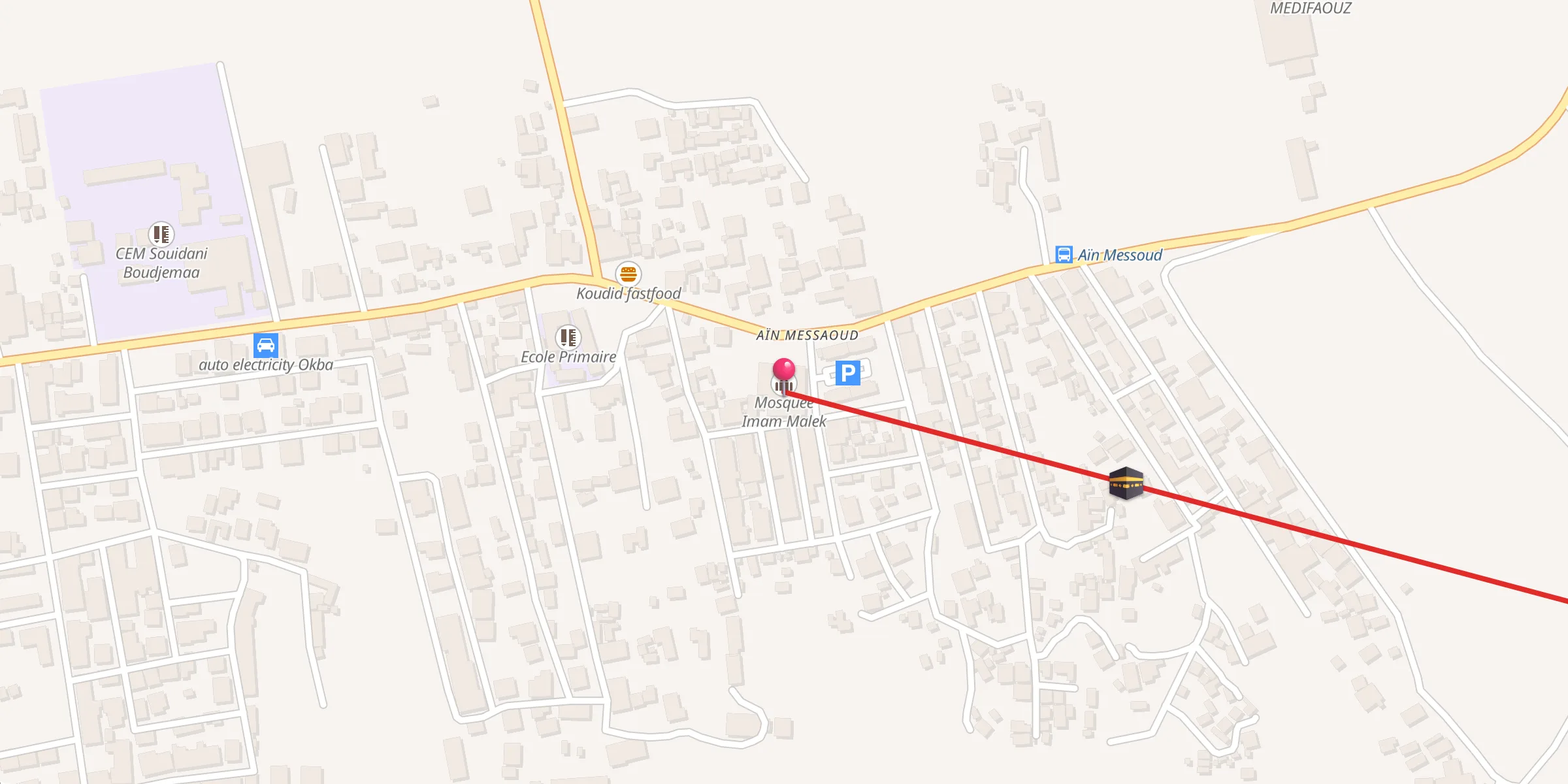 Carte de localisation : Mosquée Imam Malek مسجد الإمام مالك
