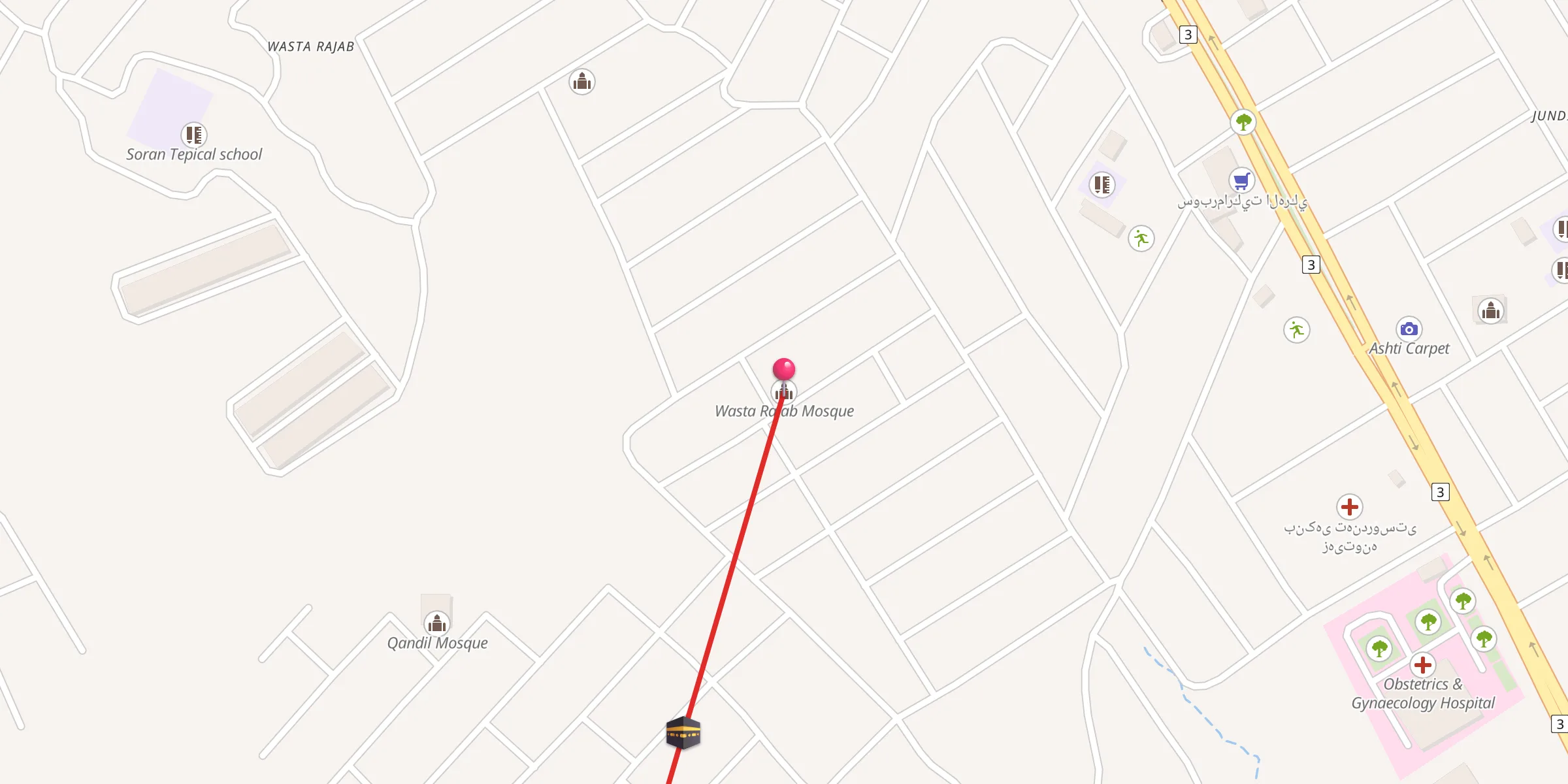 Carte de localisation : Wasta Rajab Mosque