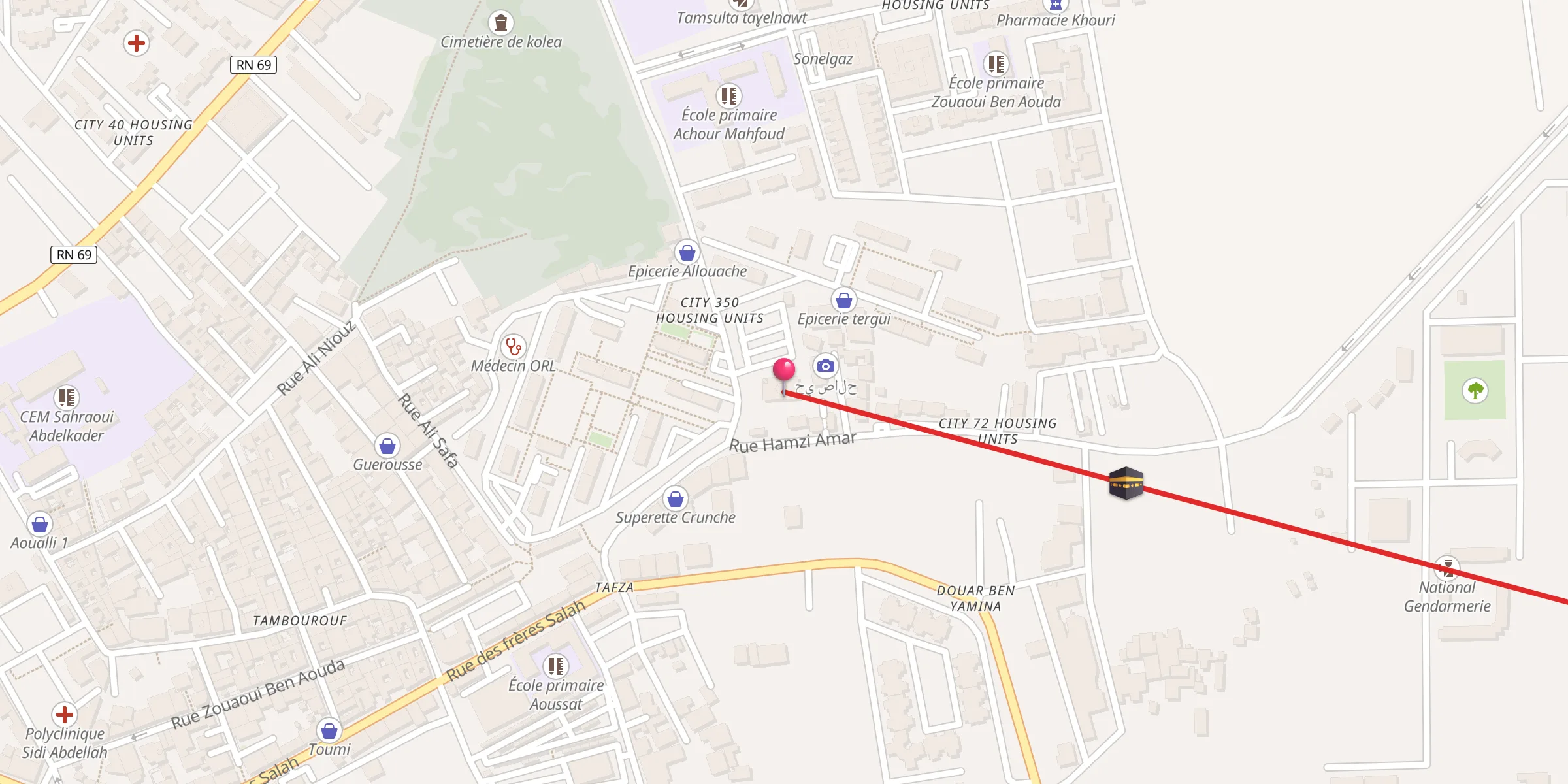 Carte de localisation : Mosquée El Imam Malek مسجد الامام مالك