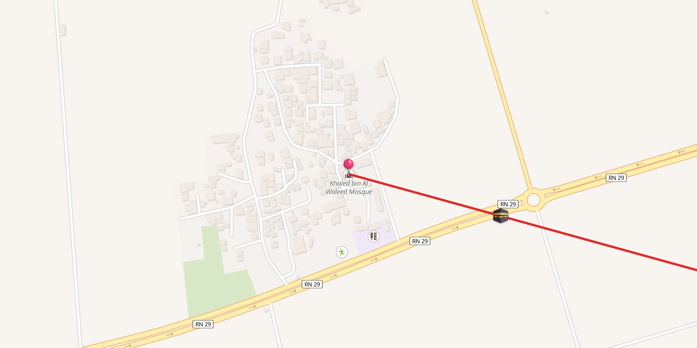 Carte de localisation : Mosquée Khaled bin Al Waleed مسجد خالد بن الوليد