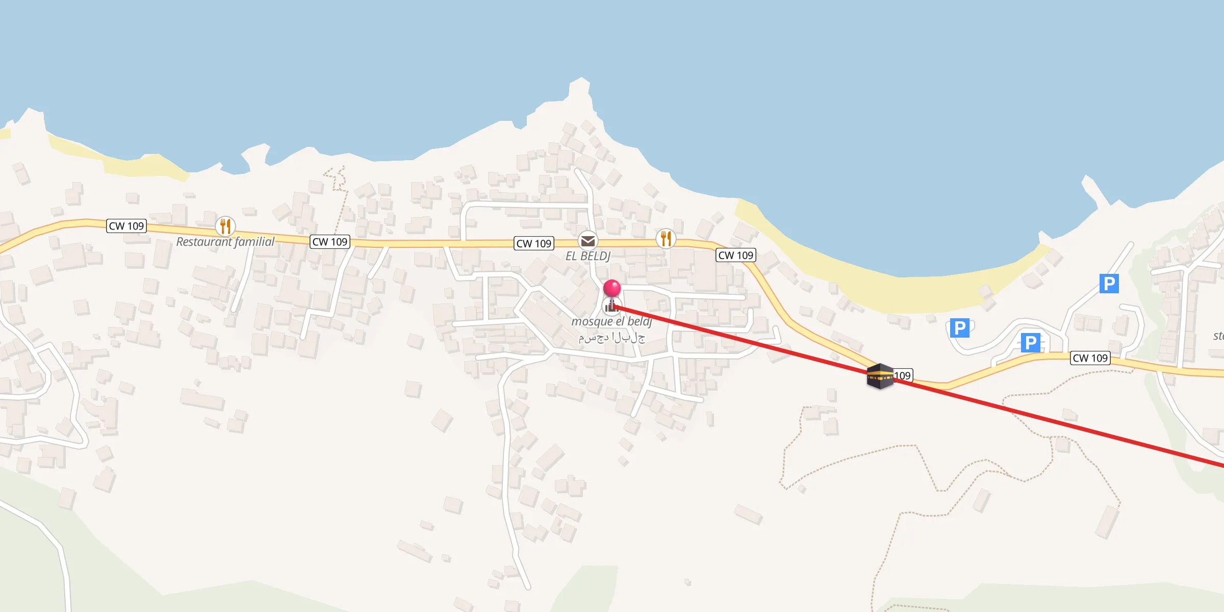 Carte de localisation : mosque el beldj مسجد البلج