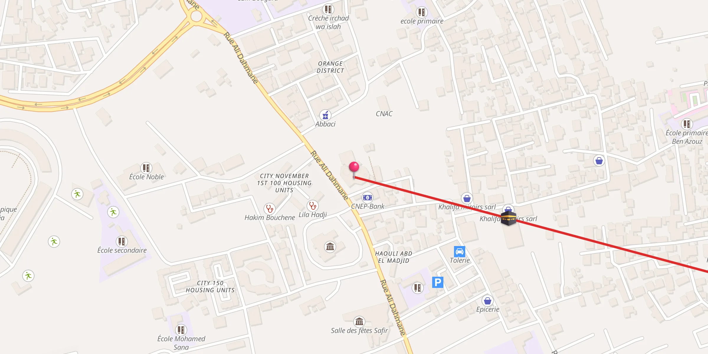 Carte de localisation : Mosque Omar Ben Abdel Aziz مسجد عمر بن عبد العزيز
