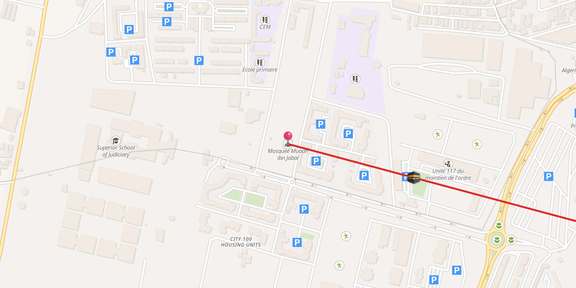 Carte de localisation : مسجد معاذ ابن جبل