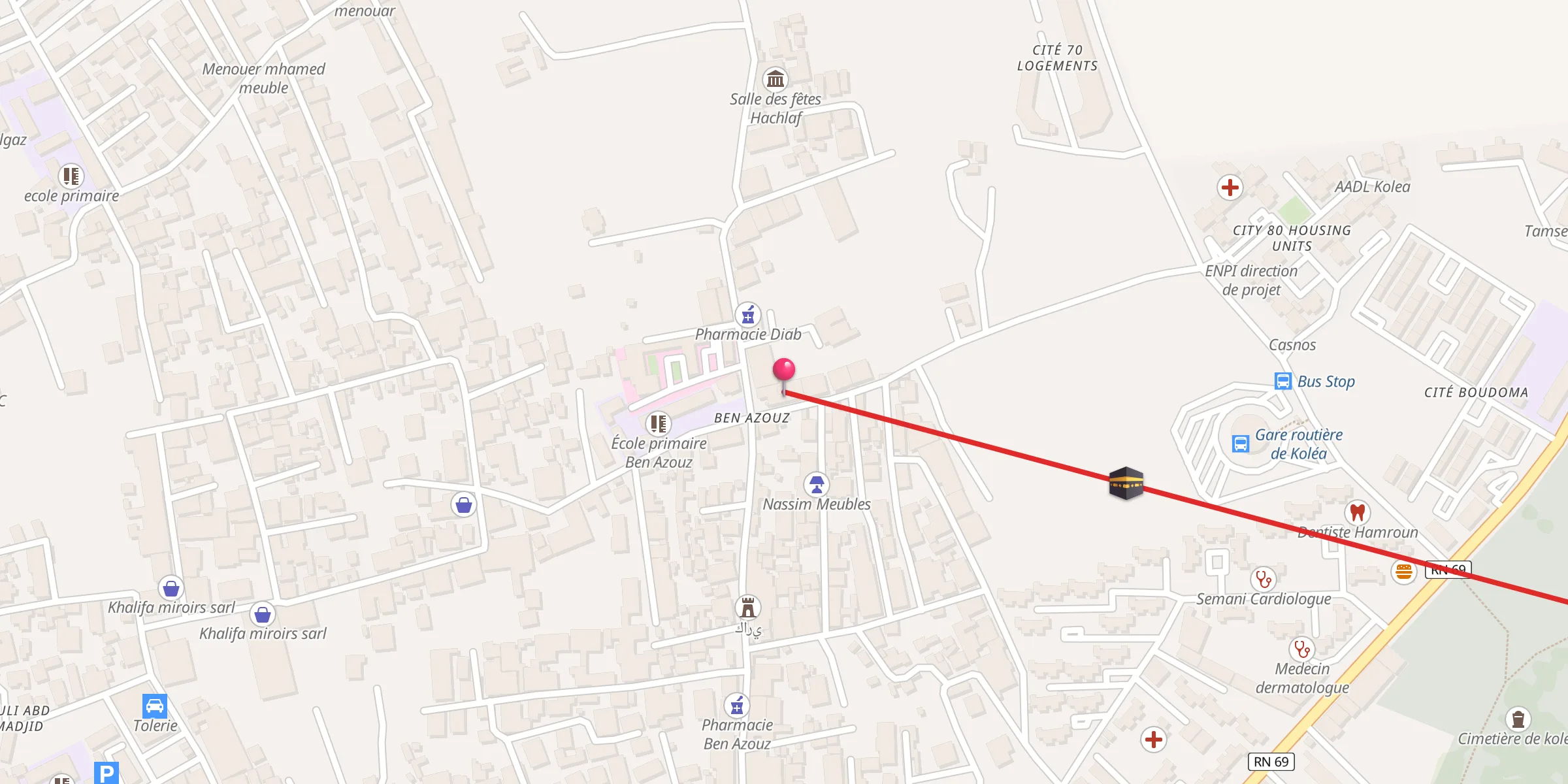 Carte de localisation : Mosque Omar Bno El Khatab مسجد عمر بن الخطاب