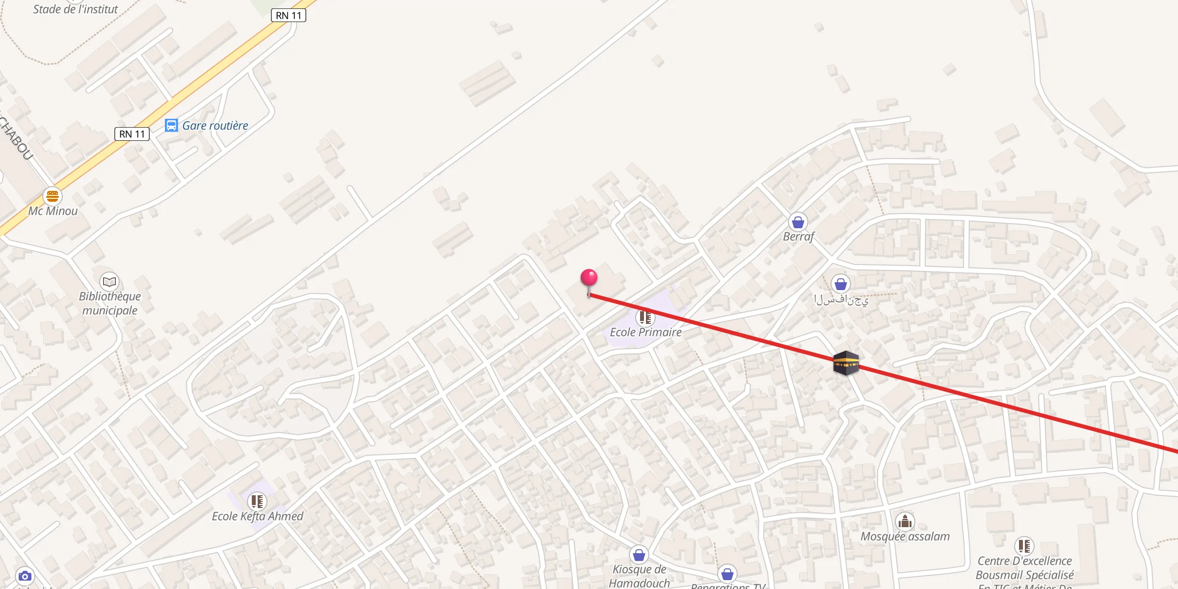 Carte de localisation : مسجد عباد الرحمان