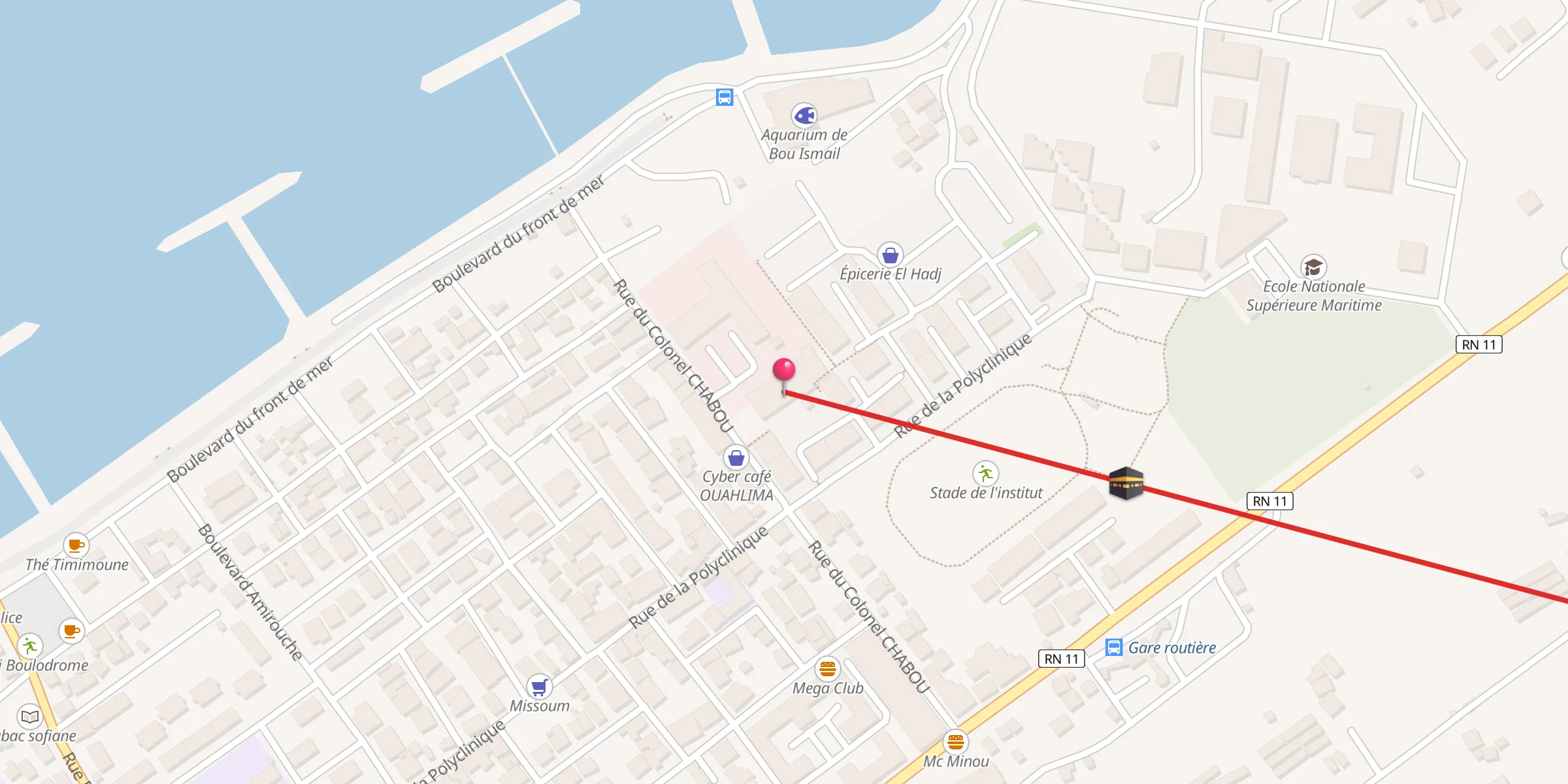 Carte de localisation : Mosquée Abdelhamid Ben Badis مسجد عبد الحميد بن باديس