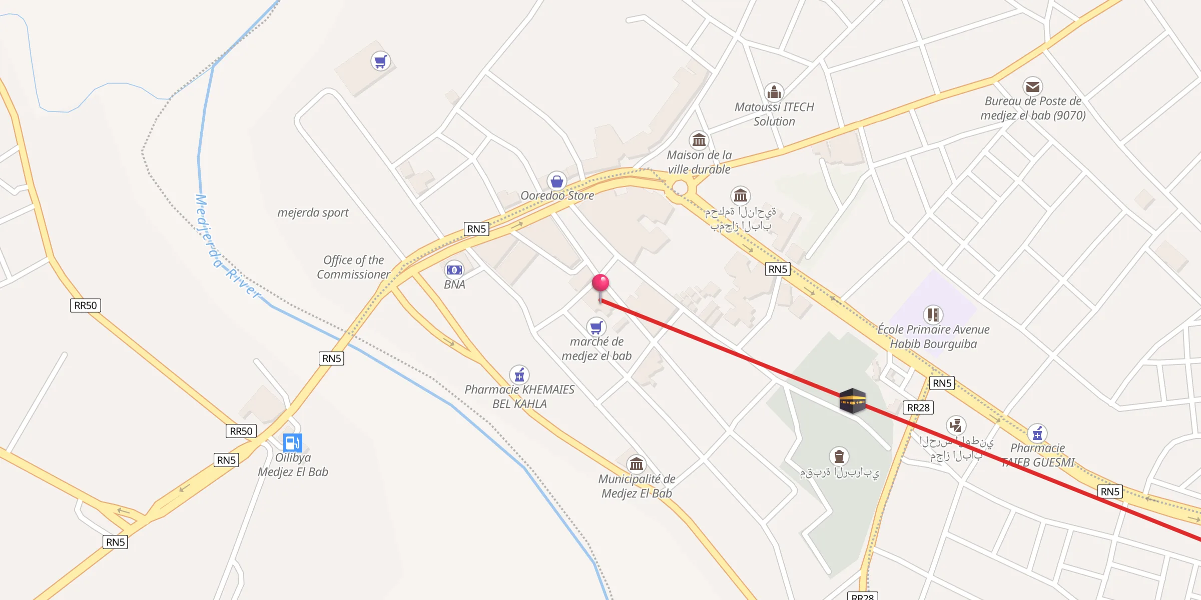 Carte de localisation : جامع المدينة الكبير