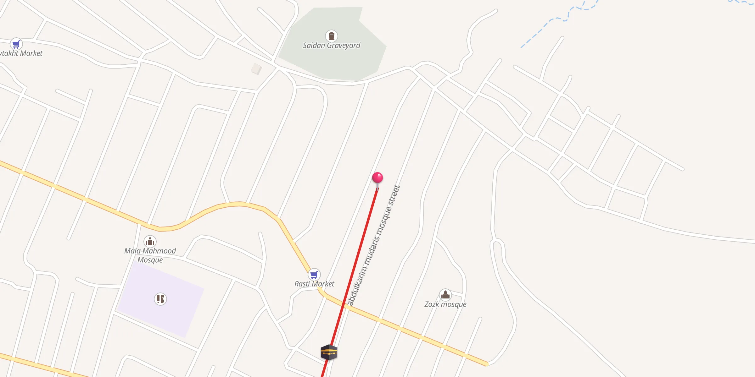 Carte de localisation : Mamosta Mala Abdulkarim Mudaris Mosque