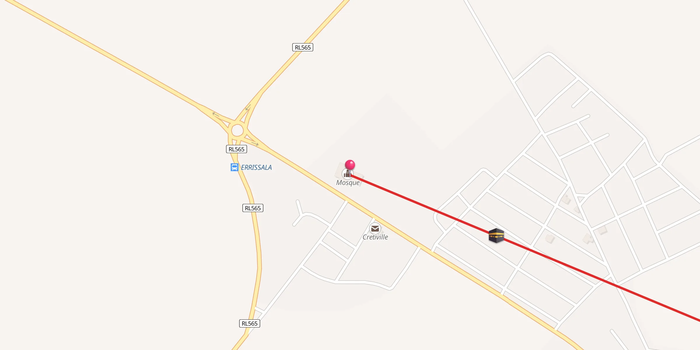 Carte de localisation : جامع حي الرسالة