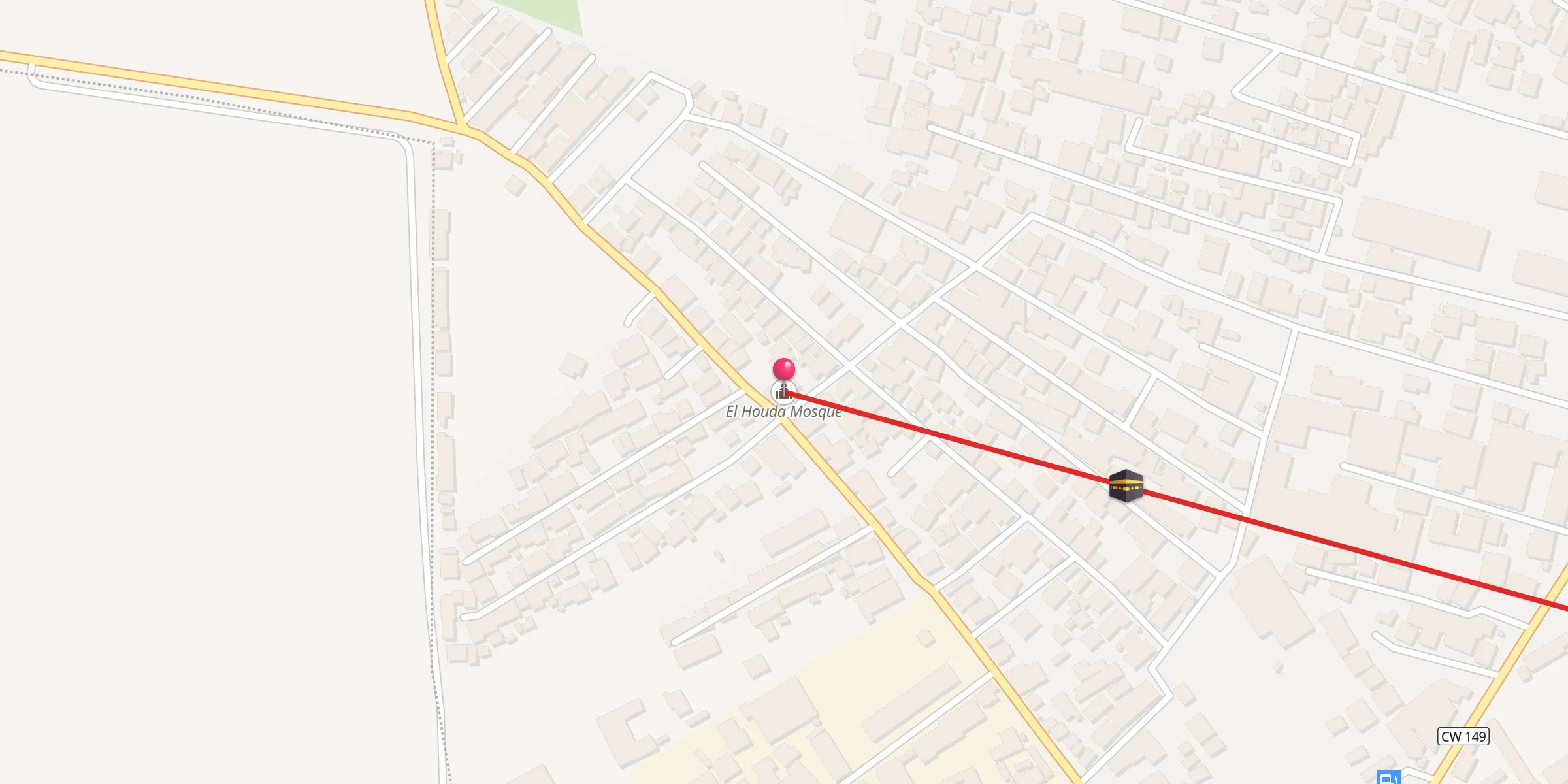 Carte de localisation : Mosquée El Houda مسجد الهدى