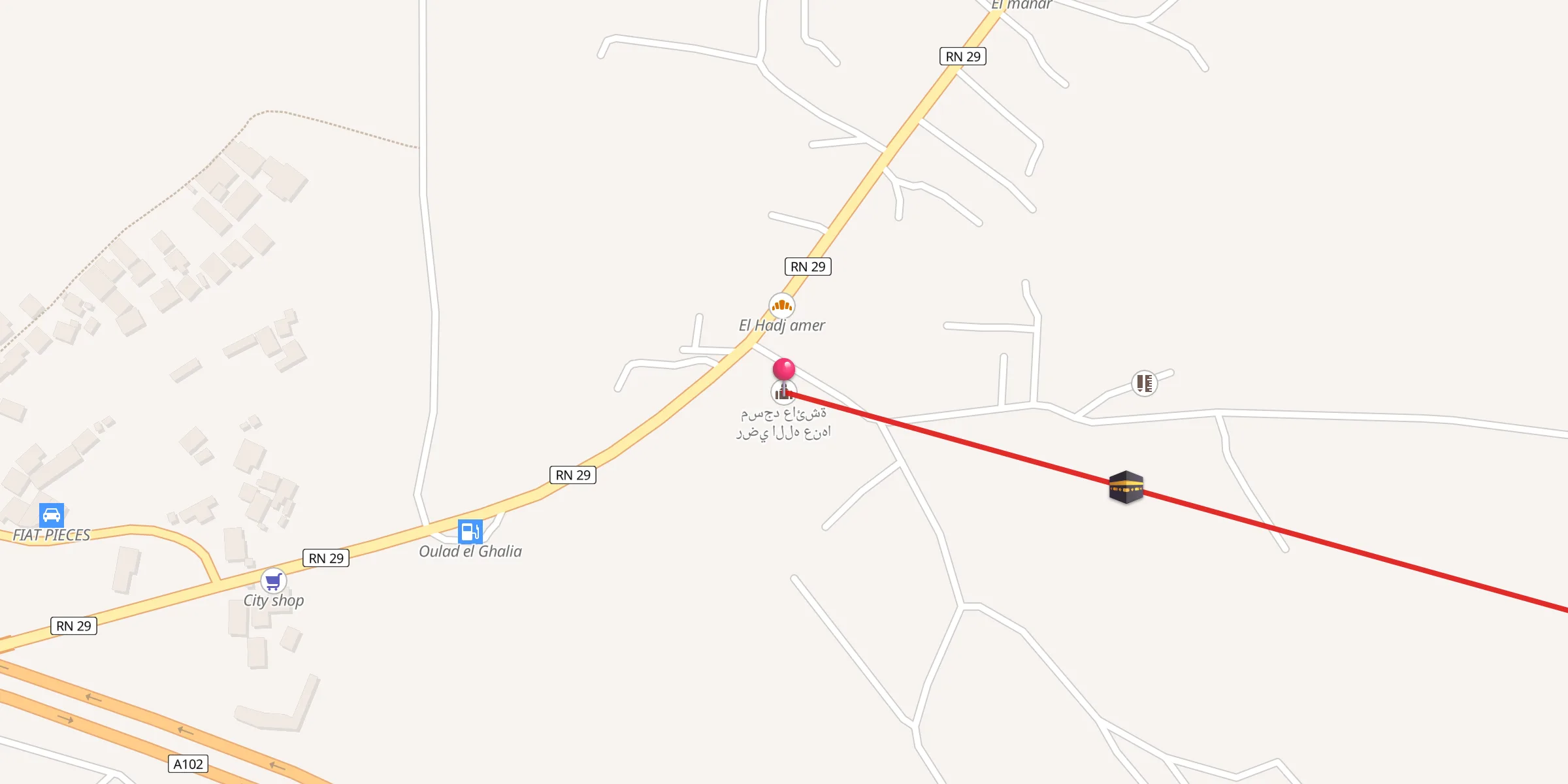 Carte de localisation : مسجد عائشة رضي الله عنها