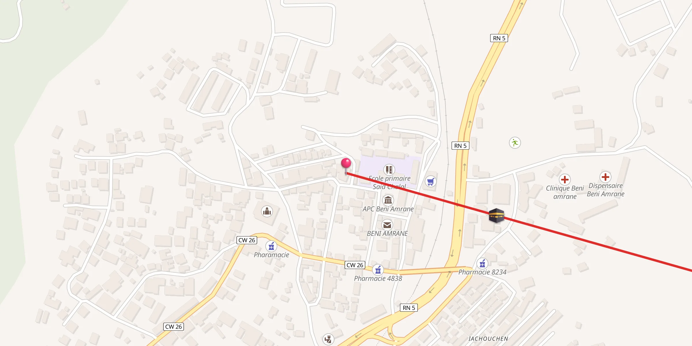 Carte de localisation : Mosquée Hamza ibn Abd al Muttalib