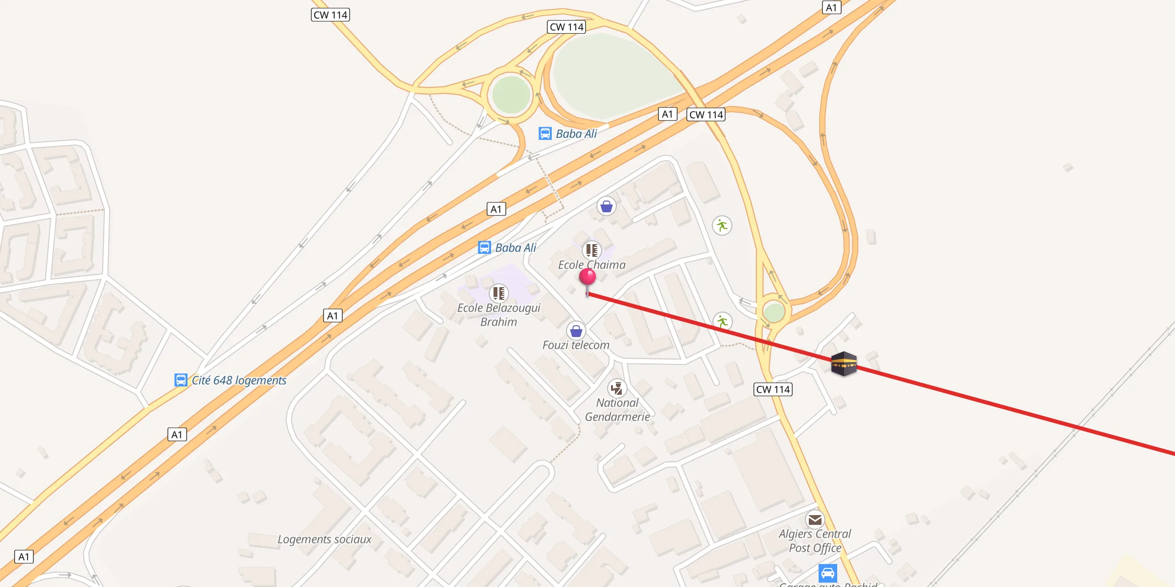 Carte de localisation : Mosquée Ennour