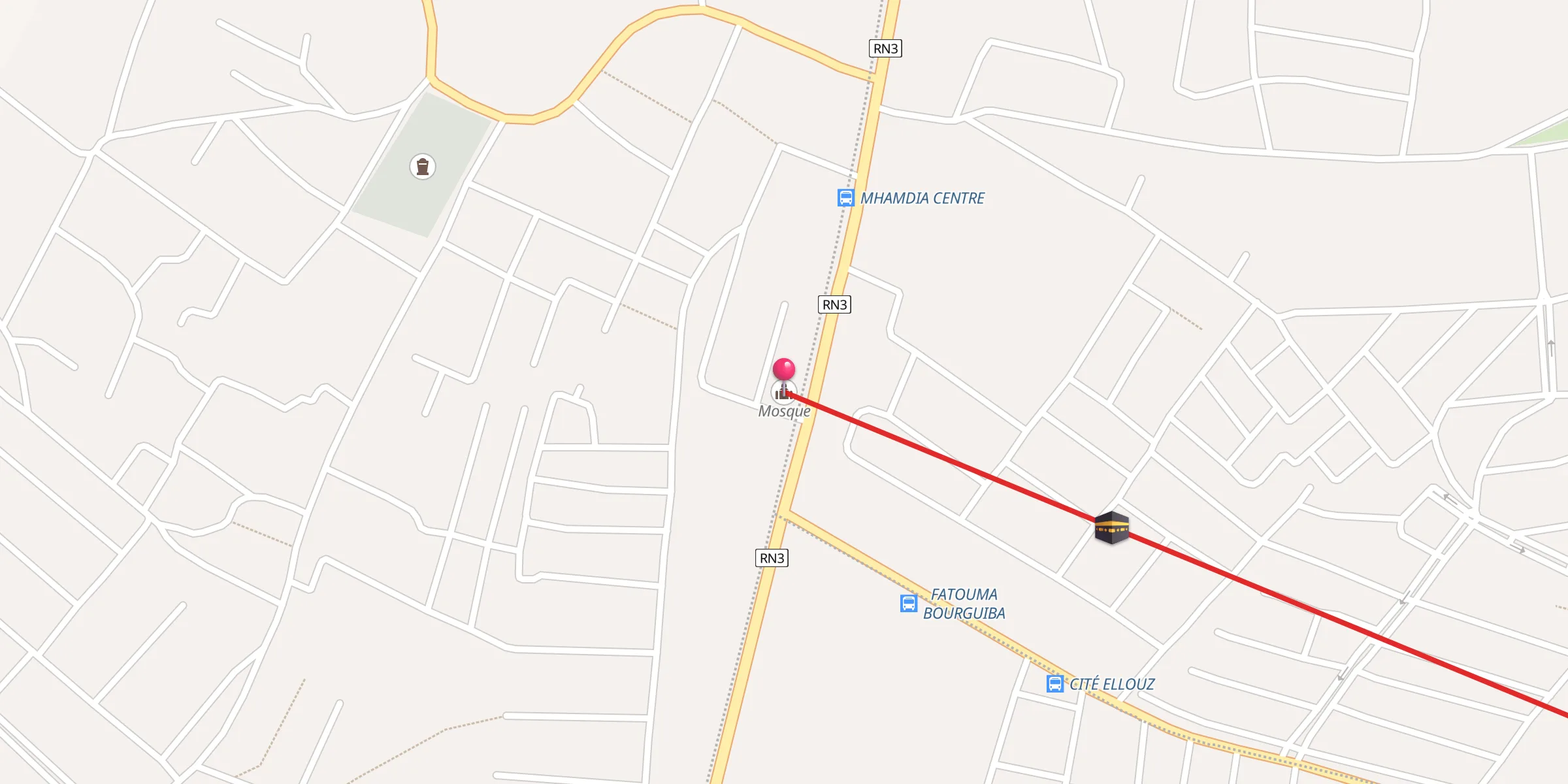 Carte de localisation : جامع عمر بن الخطاب