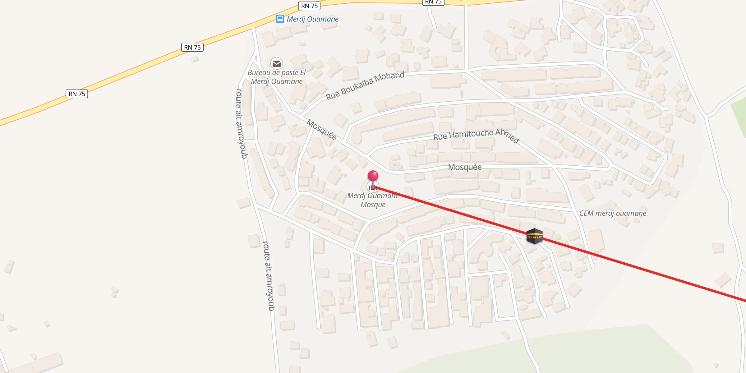 Carte de localisation : Mosquée Merdj Ouamane