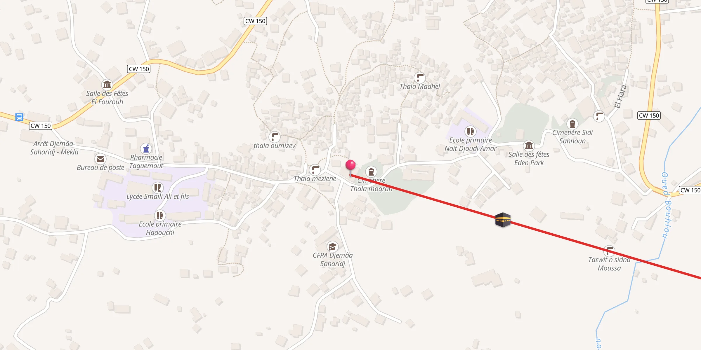 Carte de localisation : Zaouia Thala Moqran