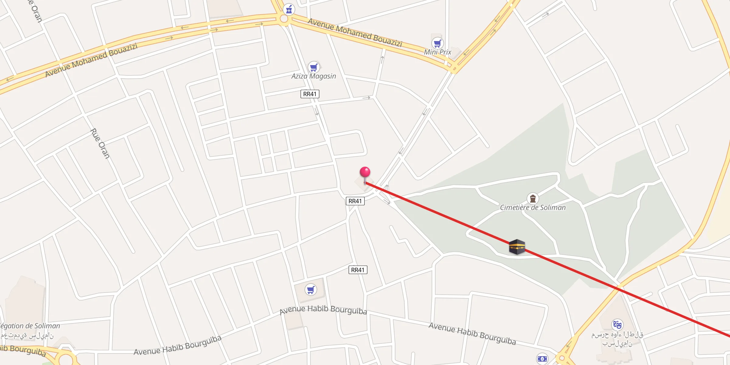 Carte de localisation : Mosquée Ennour