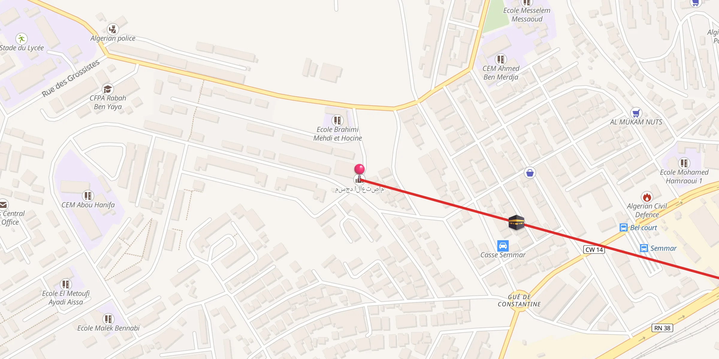 Carte de localisation : مسجد الاعتصام