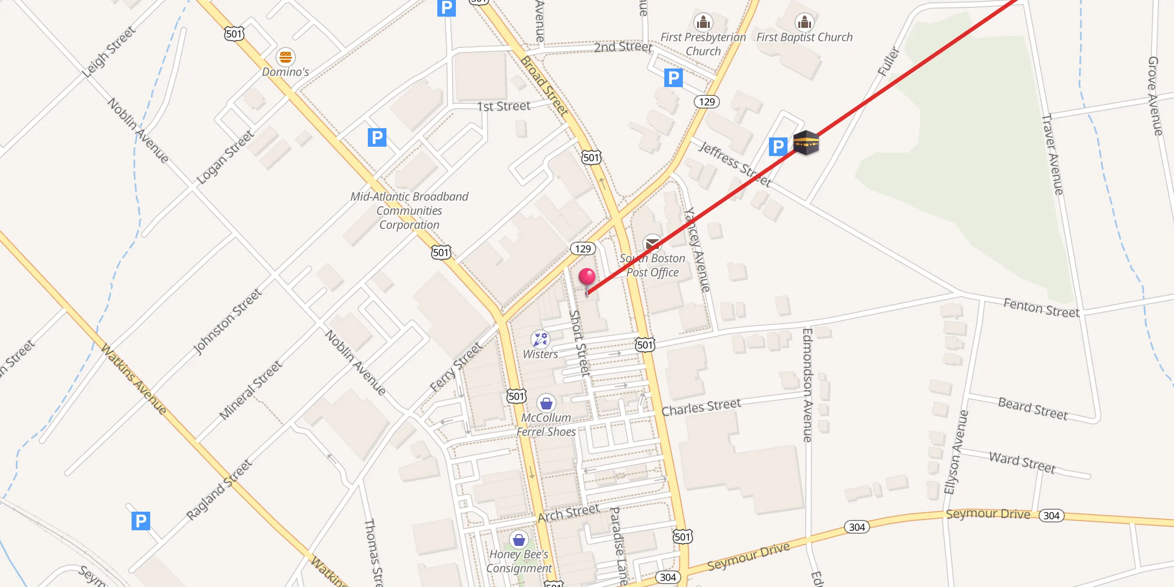 Carte de localisation : South Boston Masjid and Islamic Center