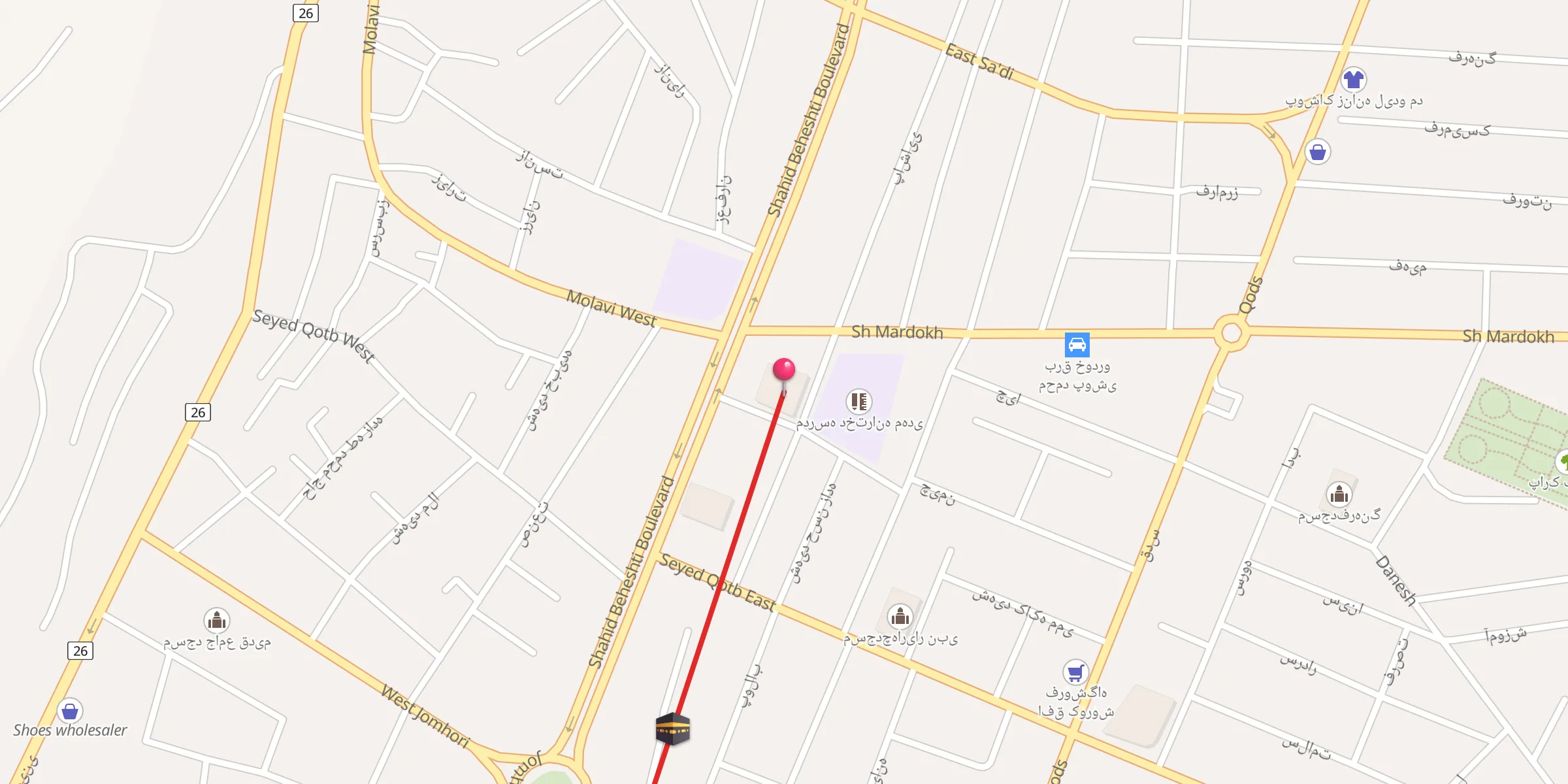Carte de localisation : مسجد امام فخر رازی