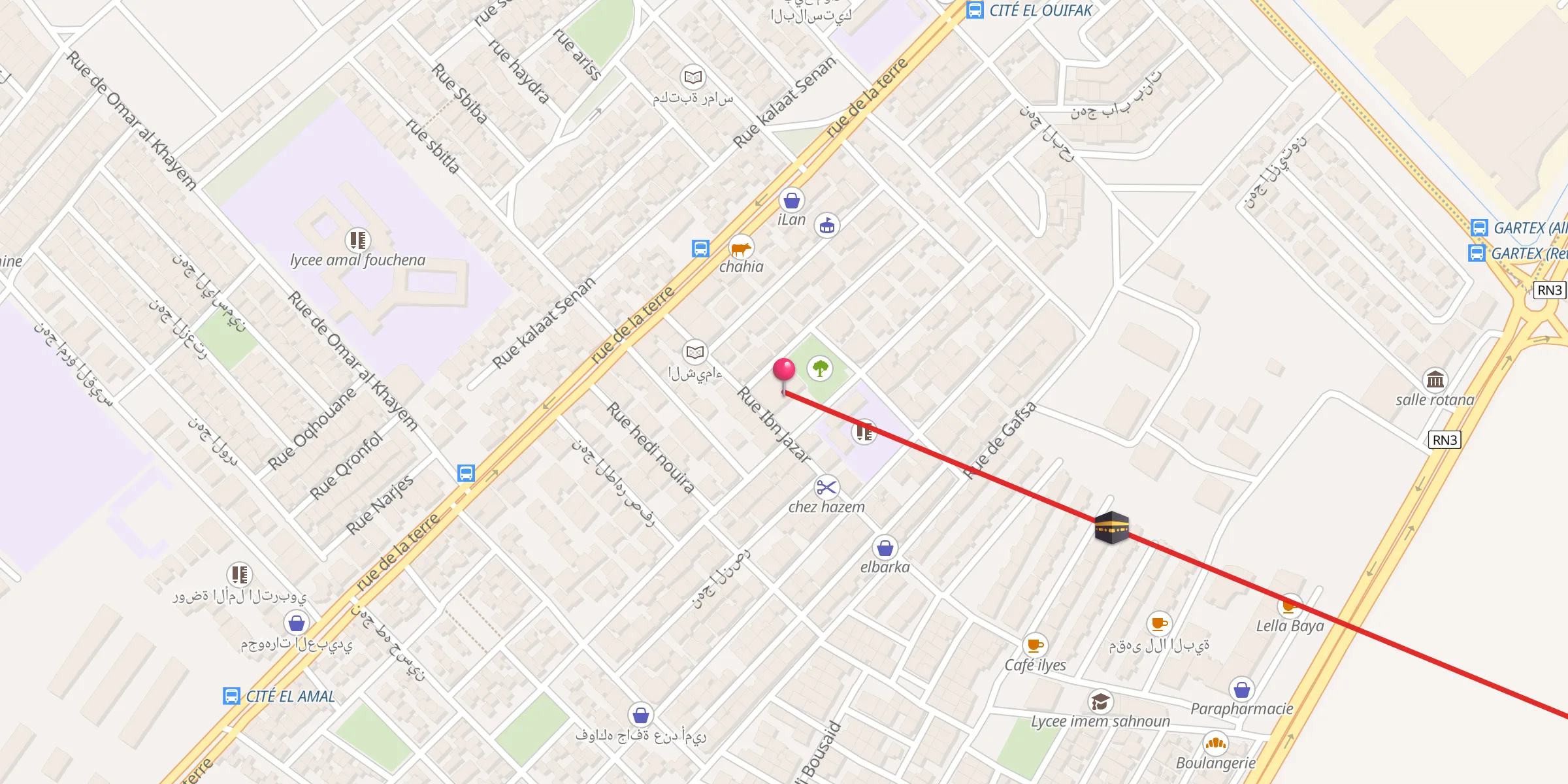 Carte de localisation : Jem3 el nour