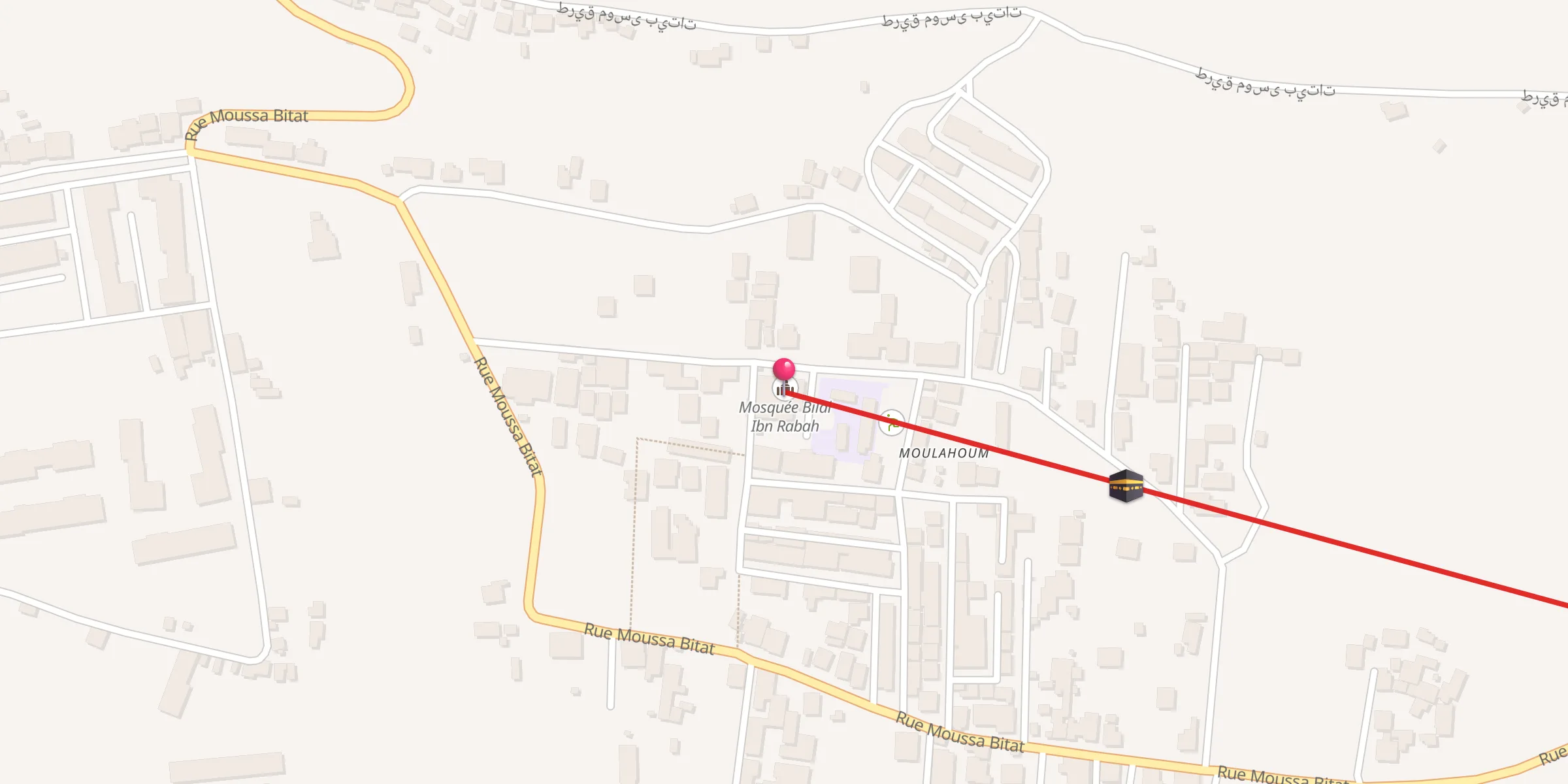 Carte de localisation : MOSQUEE BILEL IBN RABAH مسجد بلال ابن رباح