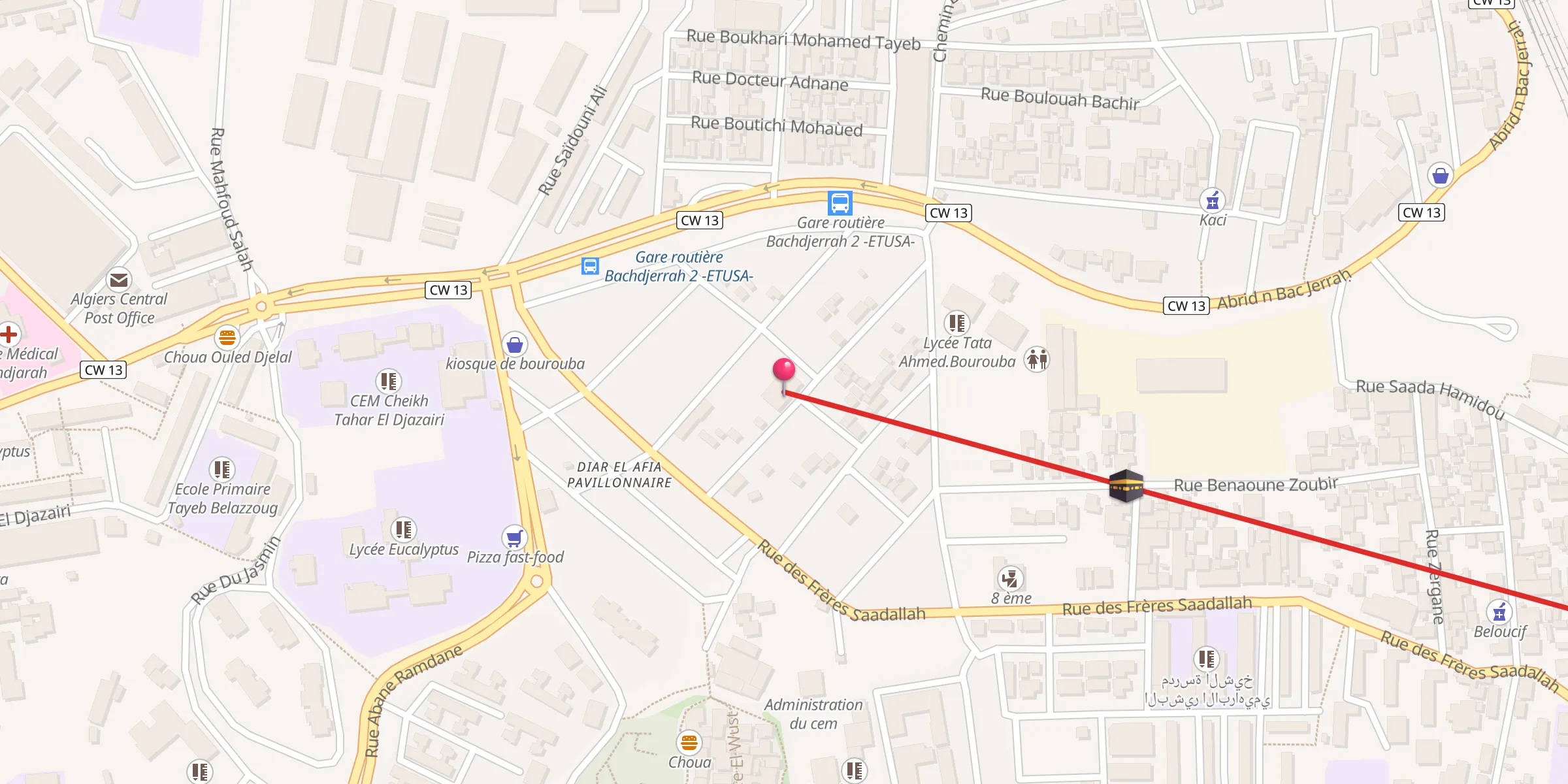Carte de localisation : Masdjid Umar ibn al-Khattab