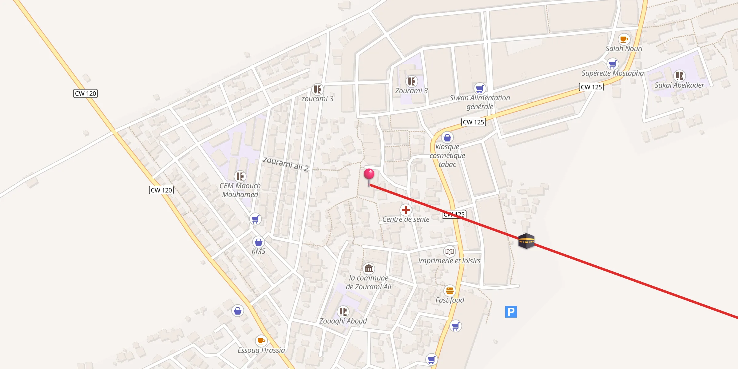 Carte de localisation : El Takwa