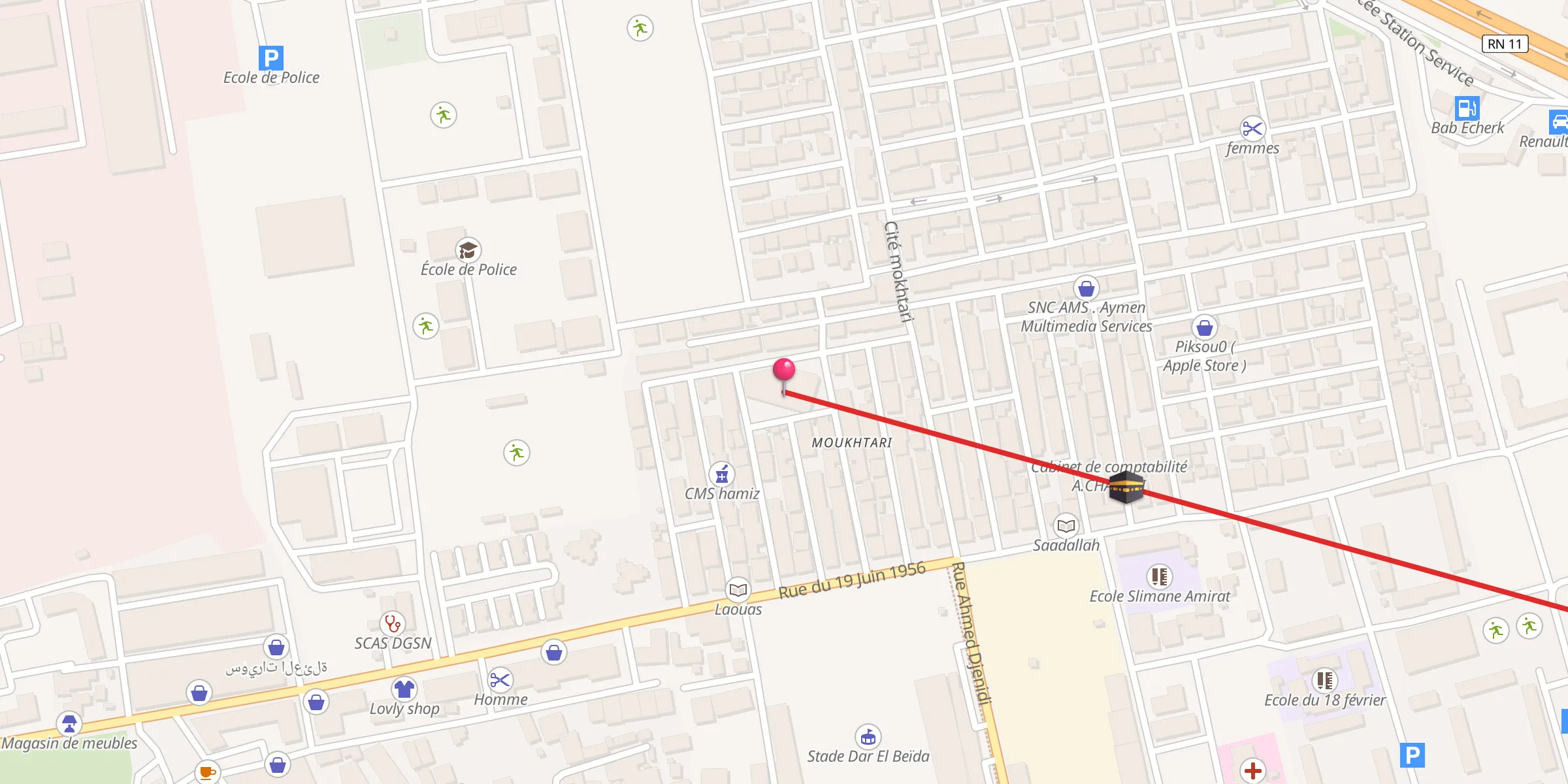 Carte de localisation : Mosquée El Khoulafa Errachidine