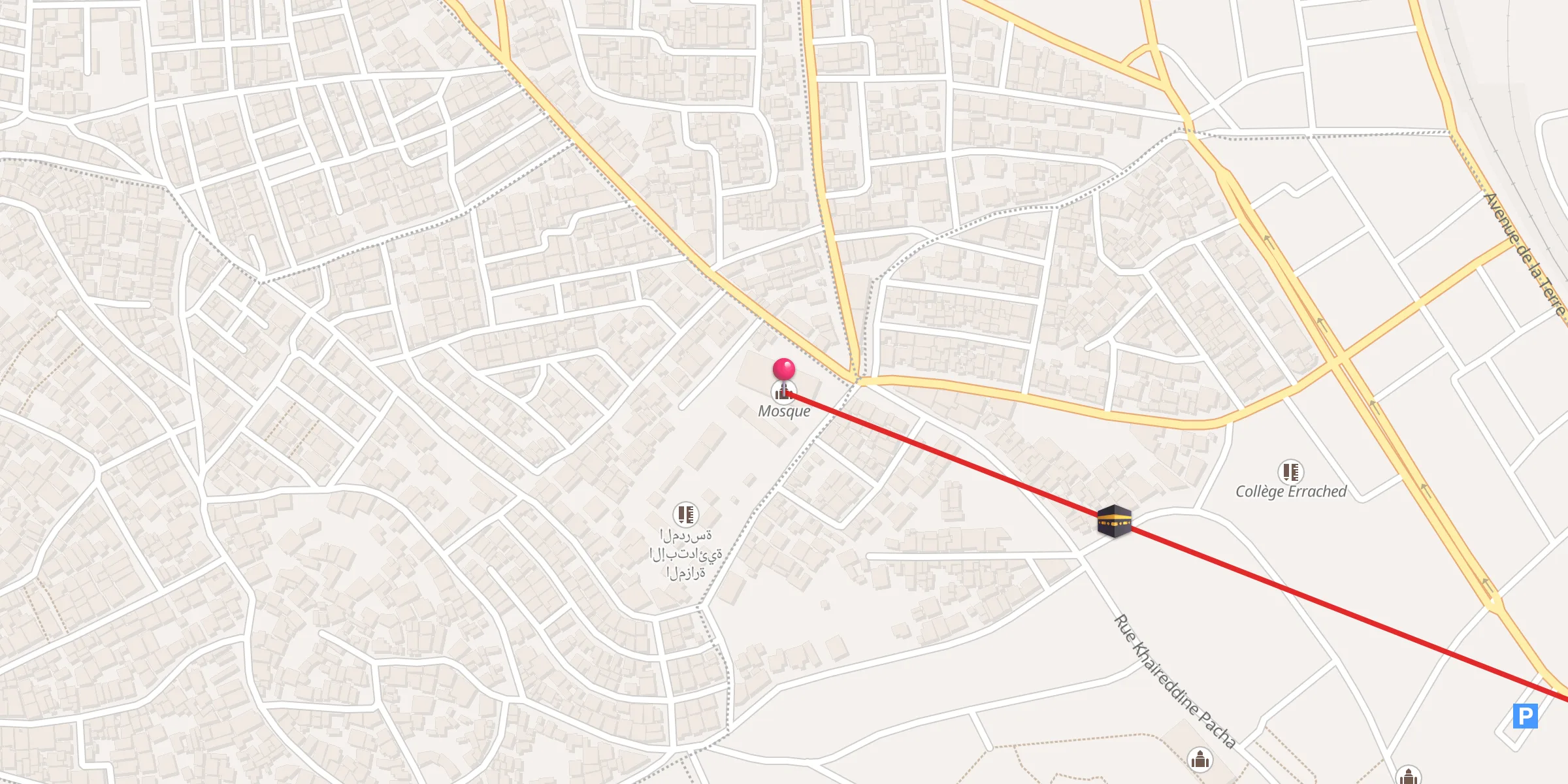 Carte de localisation : جامع المزارة