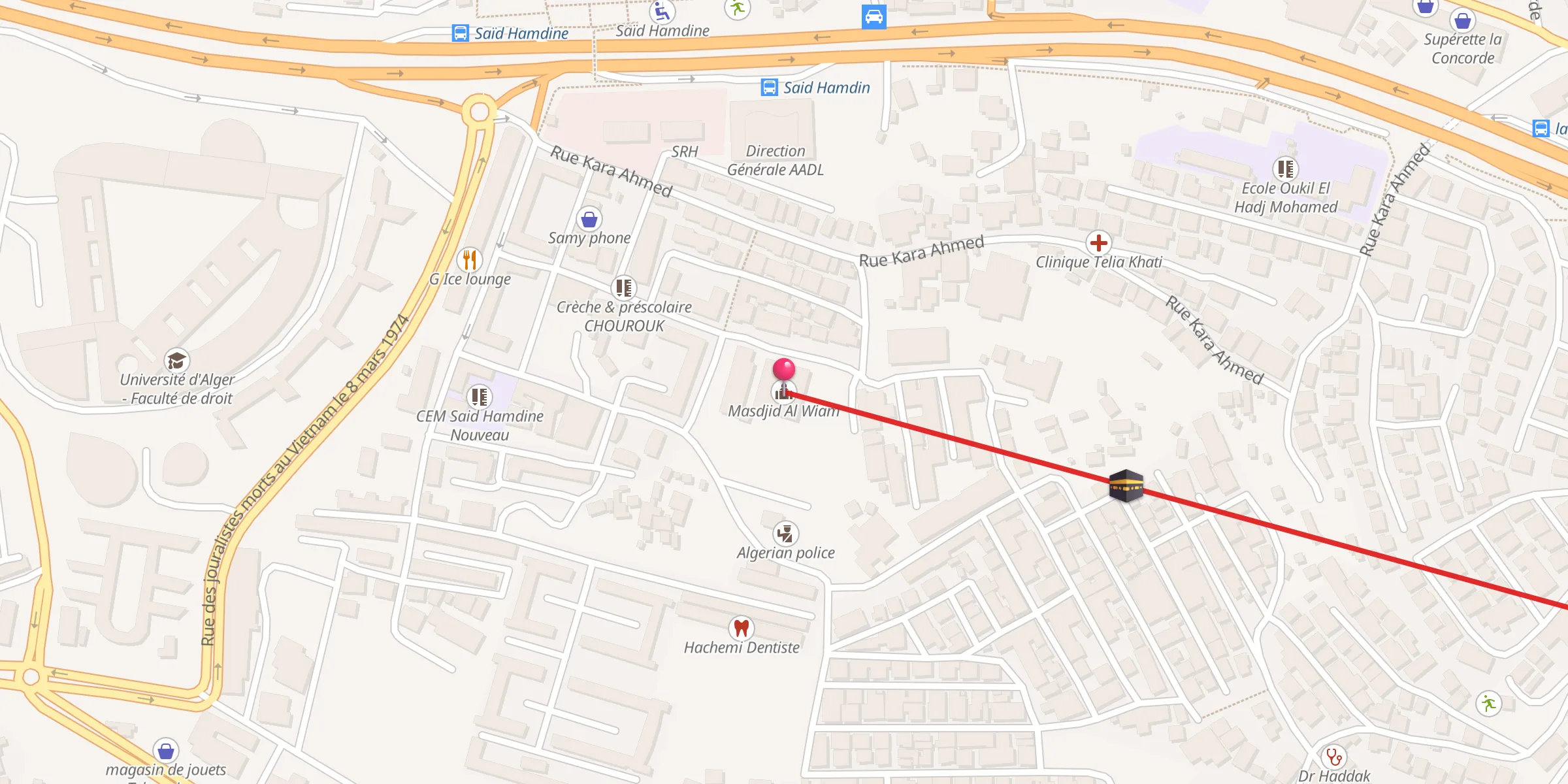 Carte de localisation : Masdjid Al Wiam