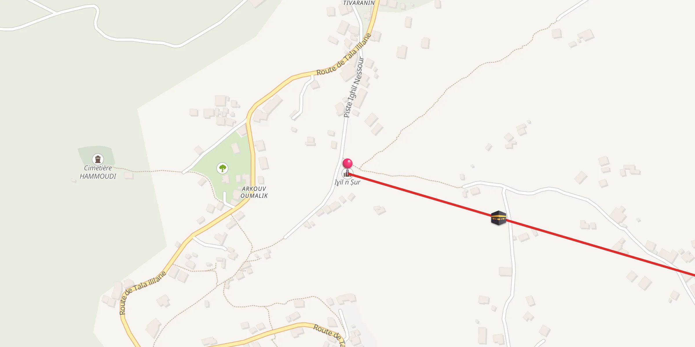 Carte de localisation : Iɣil n Ṣur