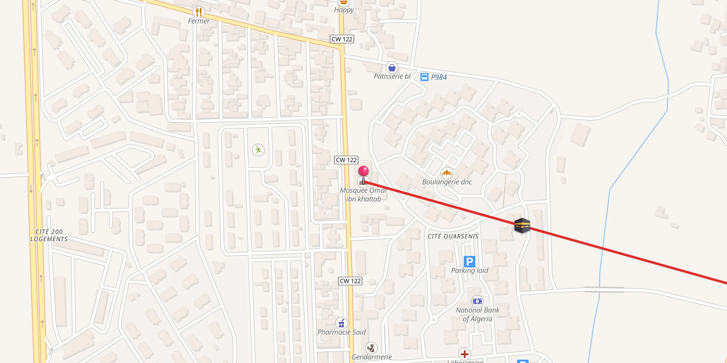 Carte de localisation : Mosquée Omar ibn khattab