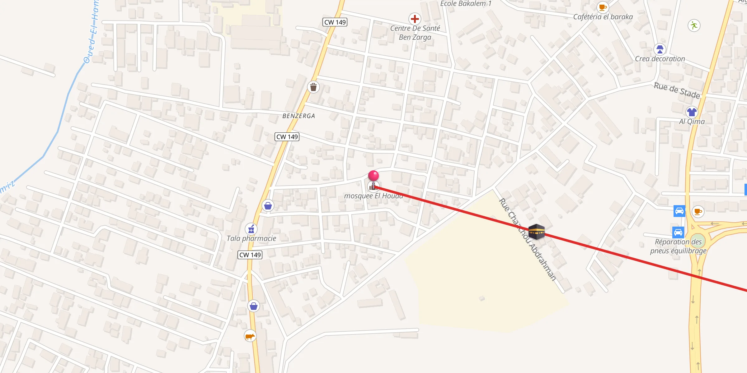 Carte de localisation : mosquee El Houda