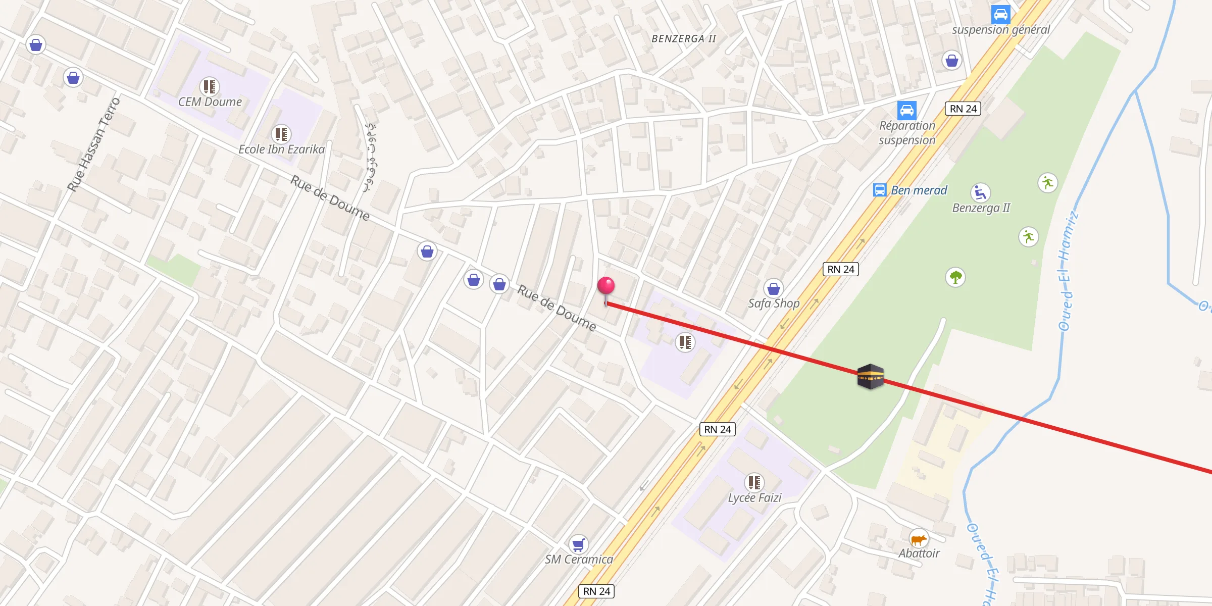 Carte de localisation : El Ghanama