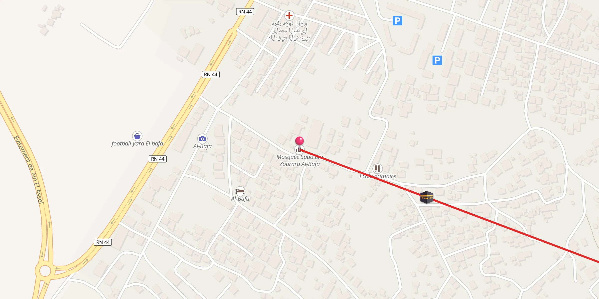Carte de localisation : مسجد سعد بن زرارة
