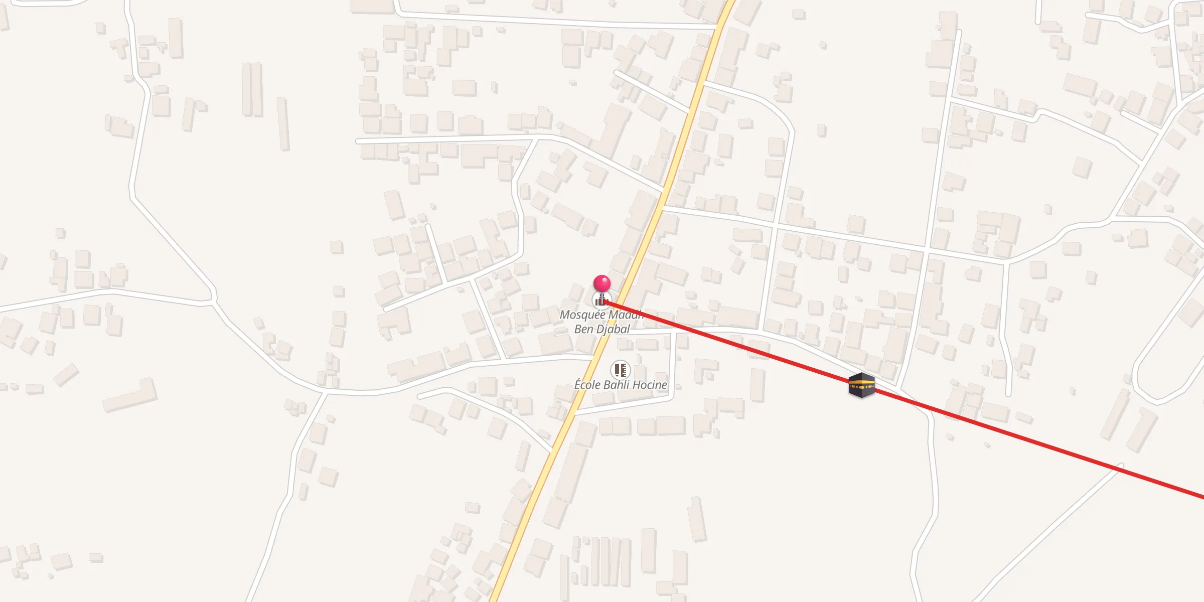 Carte de localisation : Mosquée Maadh Ben Djabal;مسجد معاذ بن جبل