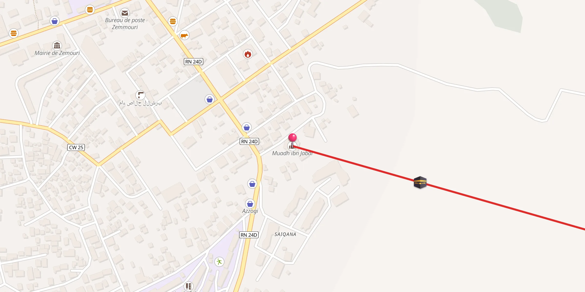 Carte de localisation : Muadh ibn Jabal معاذ ابن جبل