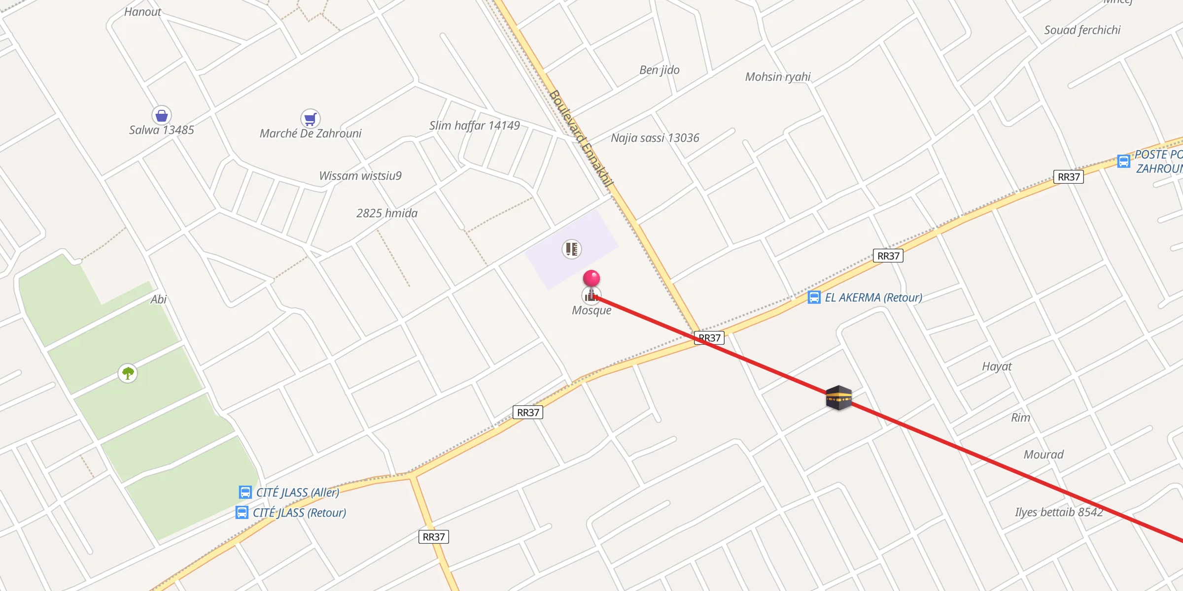 Carte de localisation : جامع الرحمة