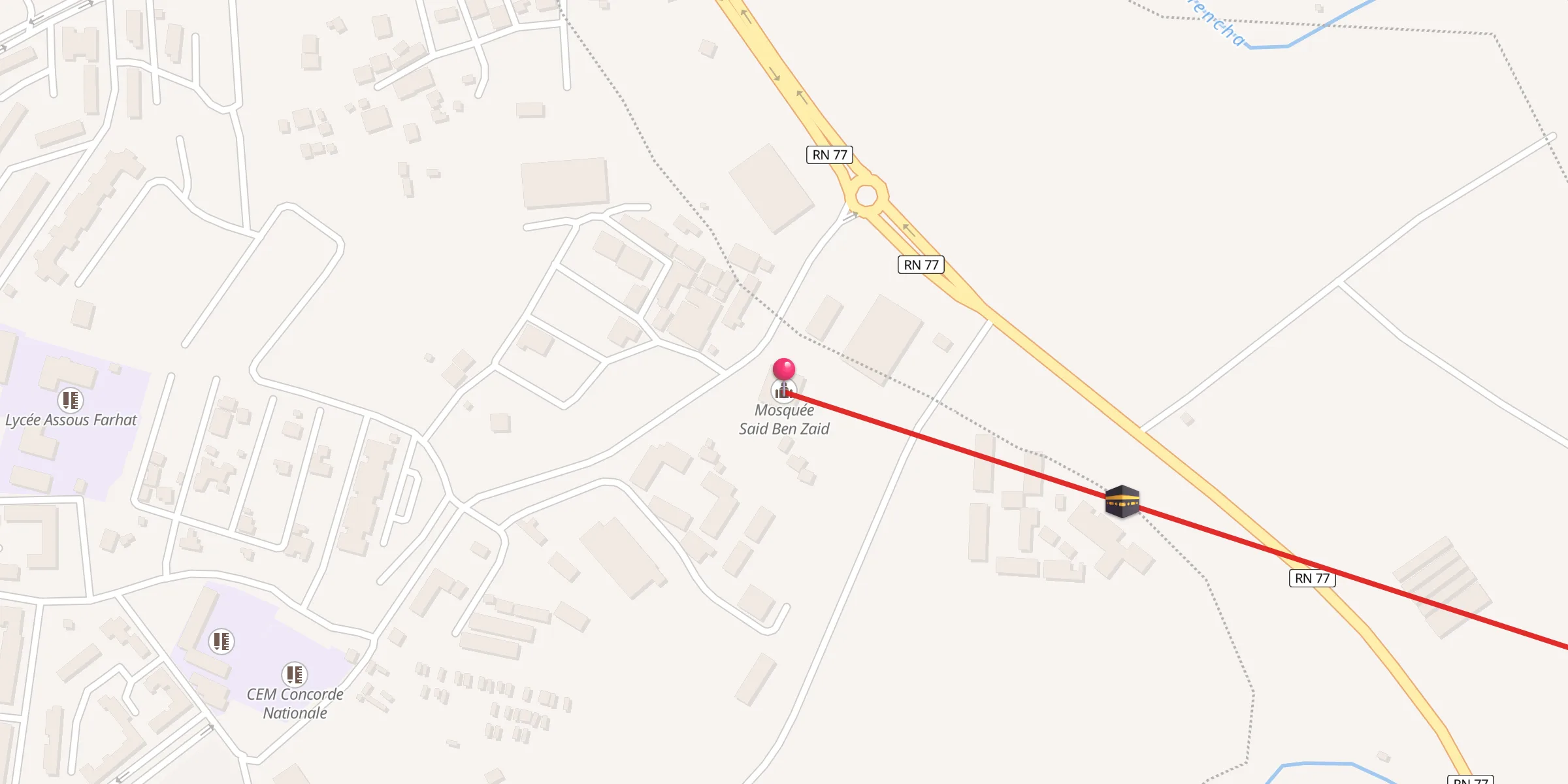 Carte de localisation : Mosquée Said Ben Zaid;مسجد سعيد بن زيد