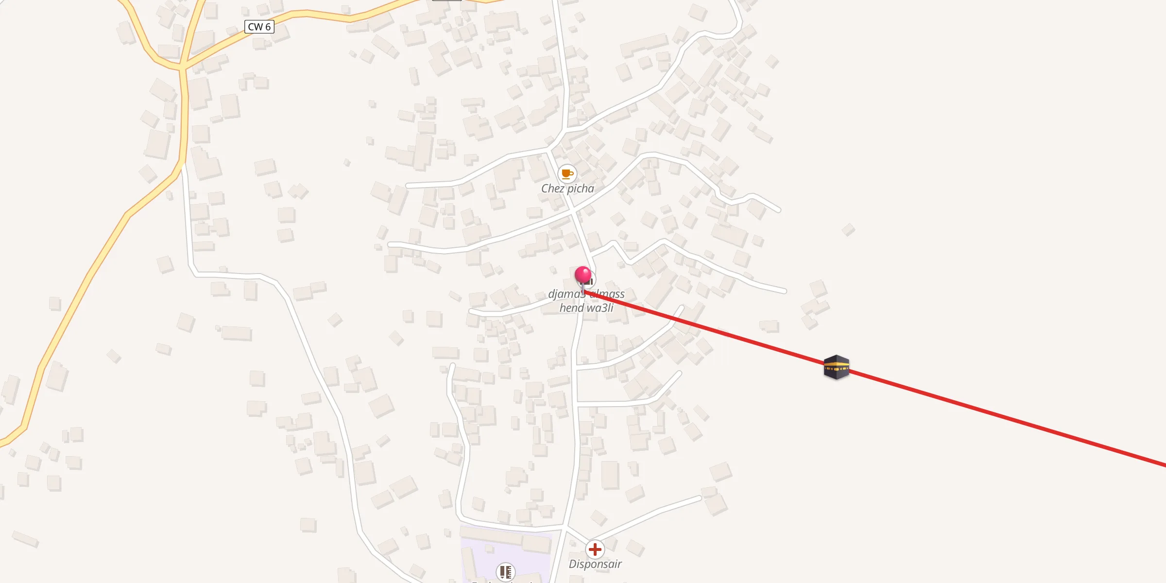 Carte de localisation : مسجد ألماس حند واعلي
