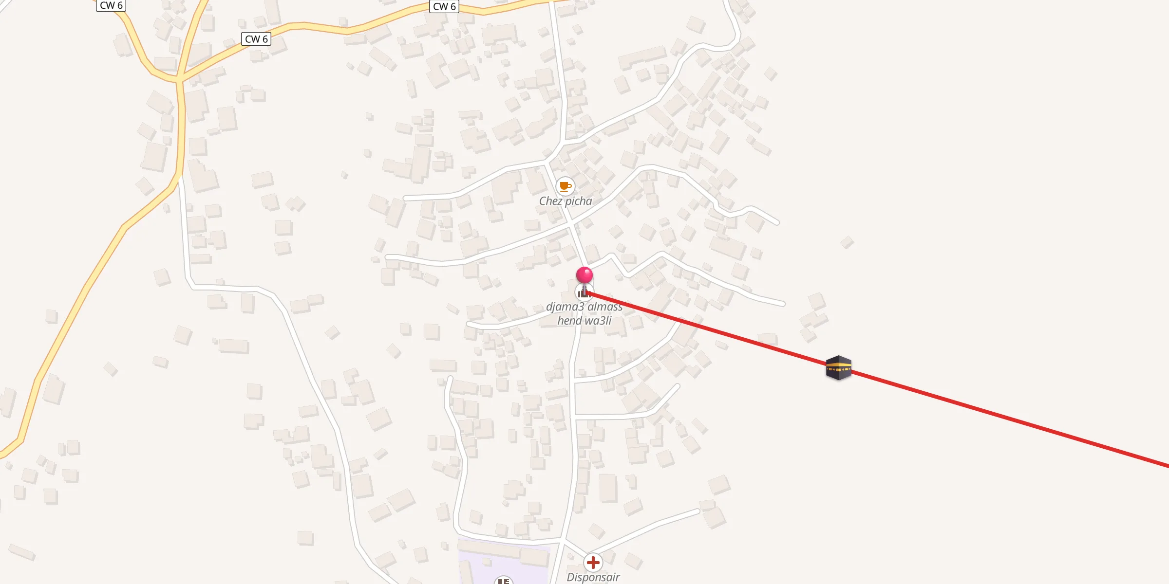 Carte de localisation : djama3 almass hend wa3li