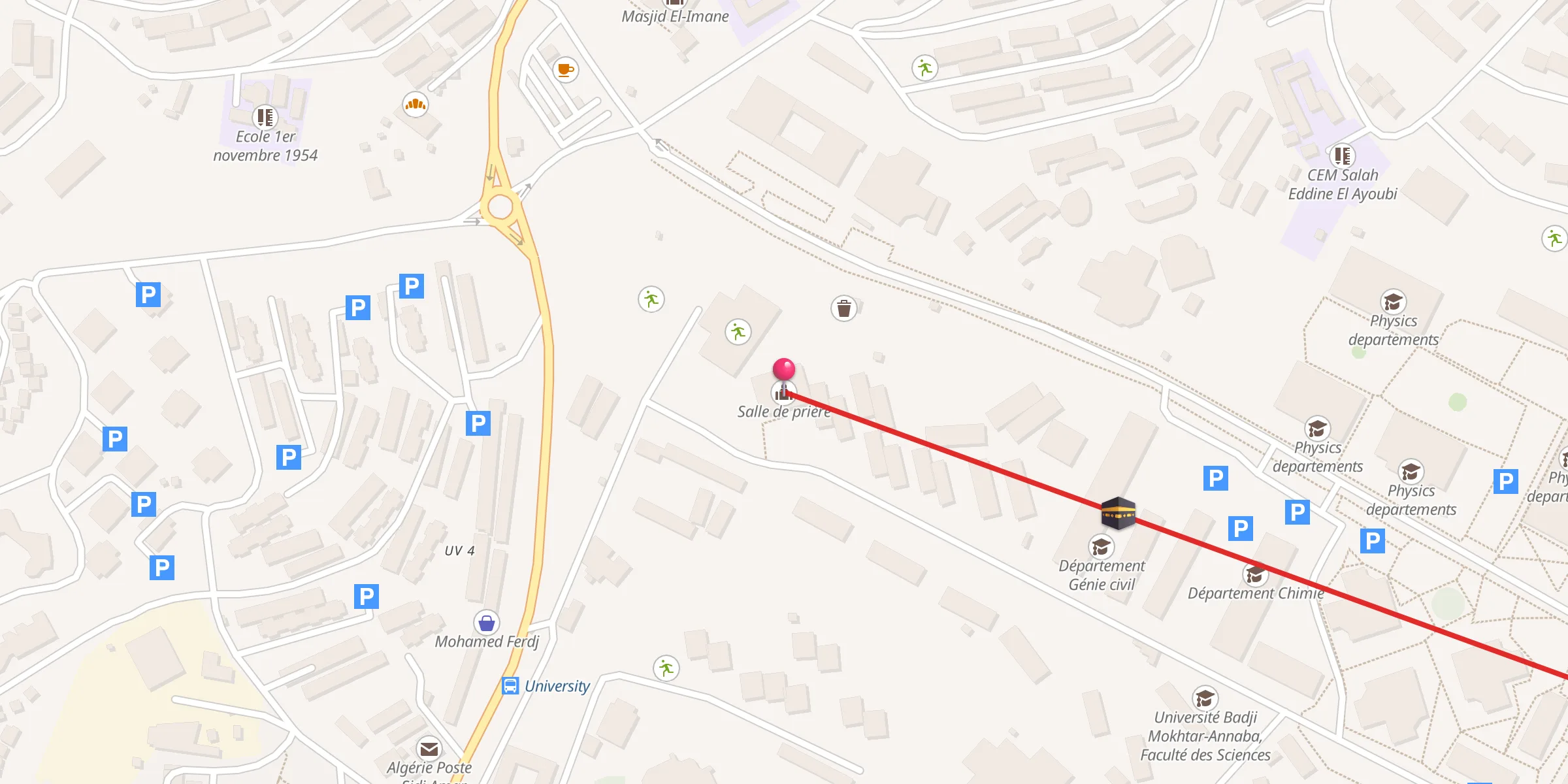 Carte de localisation : مصلى جامعي