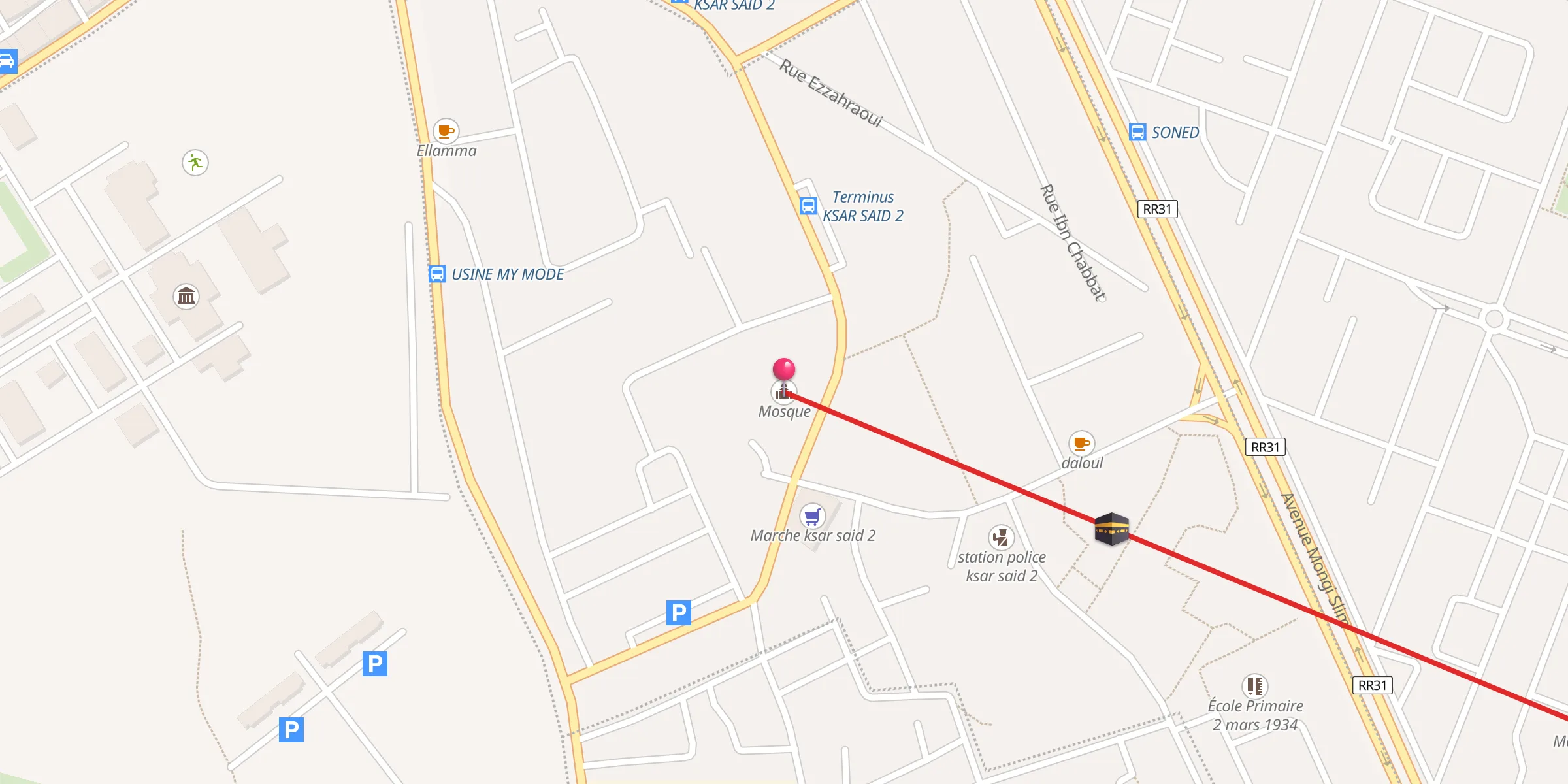 Carte de localisation : جامع ابن الجزار
