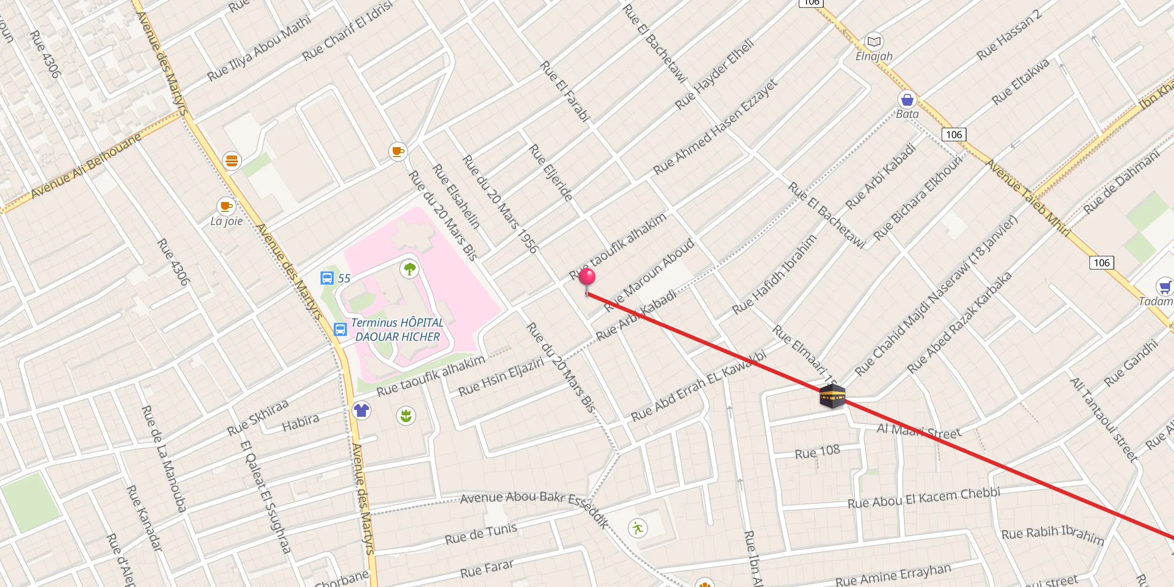 Carte de localisation : awon allah