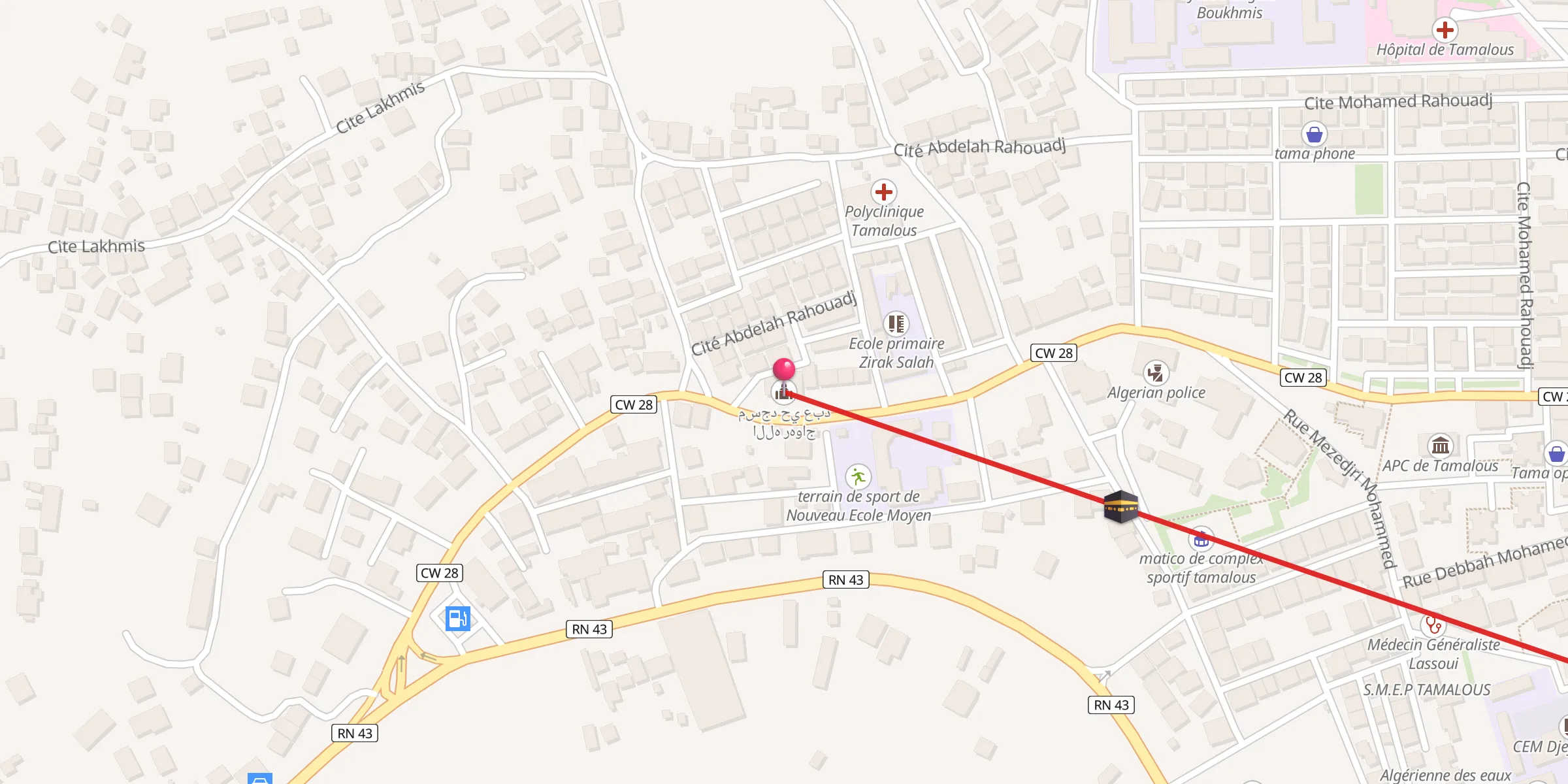 Carte de localisation : مسجد حي عبد الله رهواج