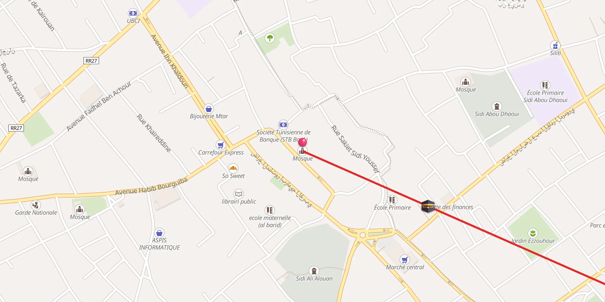 Carte de localisation : جامع المراح