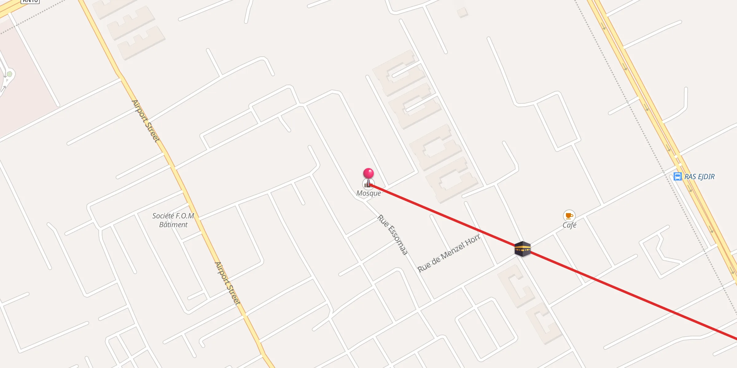 Carte de localisation : جامع نهج المطار