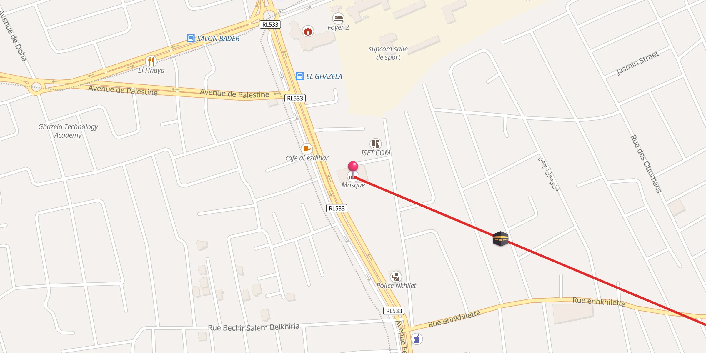 Carte de localisation : جامع بلال