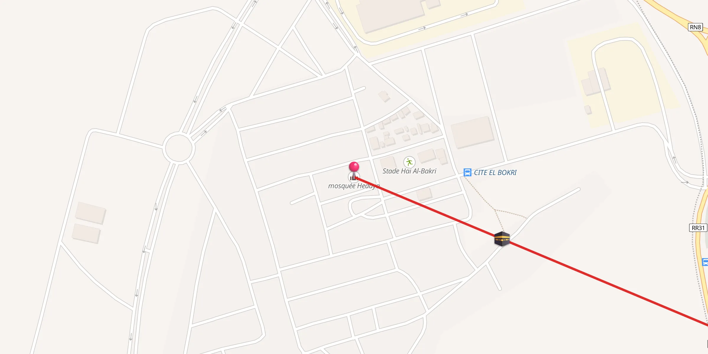Carte de localisation : مسجد الهداية